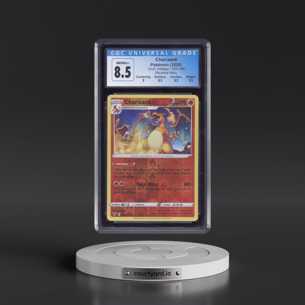 2020 Vivid Voltage #025/185 Charizard - Reverse Holo (CGC 8.5 NM-MT+)