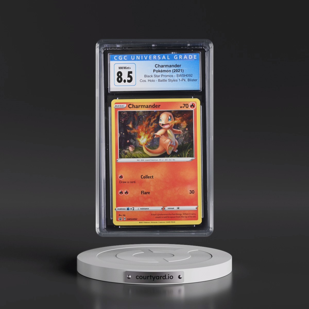 2017 Black Star Promos - Sword & Shield #SWSH092 Charmander - Battle Styles 1-Pack Blister (Cosmos Holo) (CGC 8.5 NM-MT+)