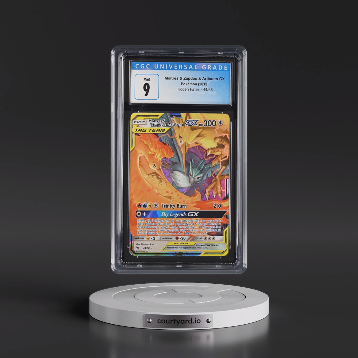 2019 Hidden Fates #44/68 Moltres &amp; Zapdos &amp; Articuno GX - Holo (CGC 9 MINT)