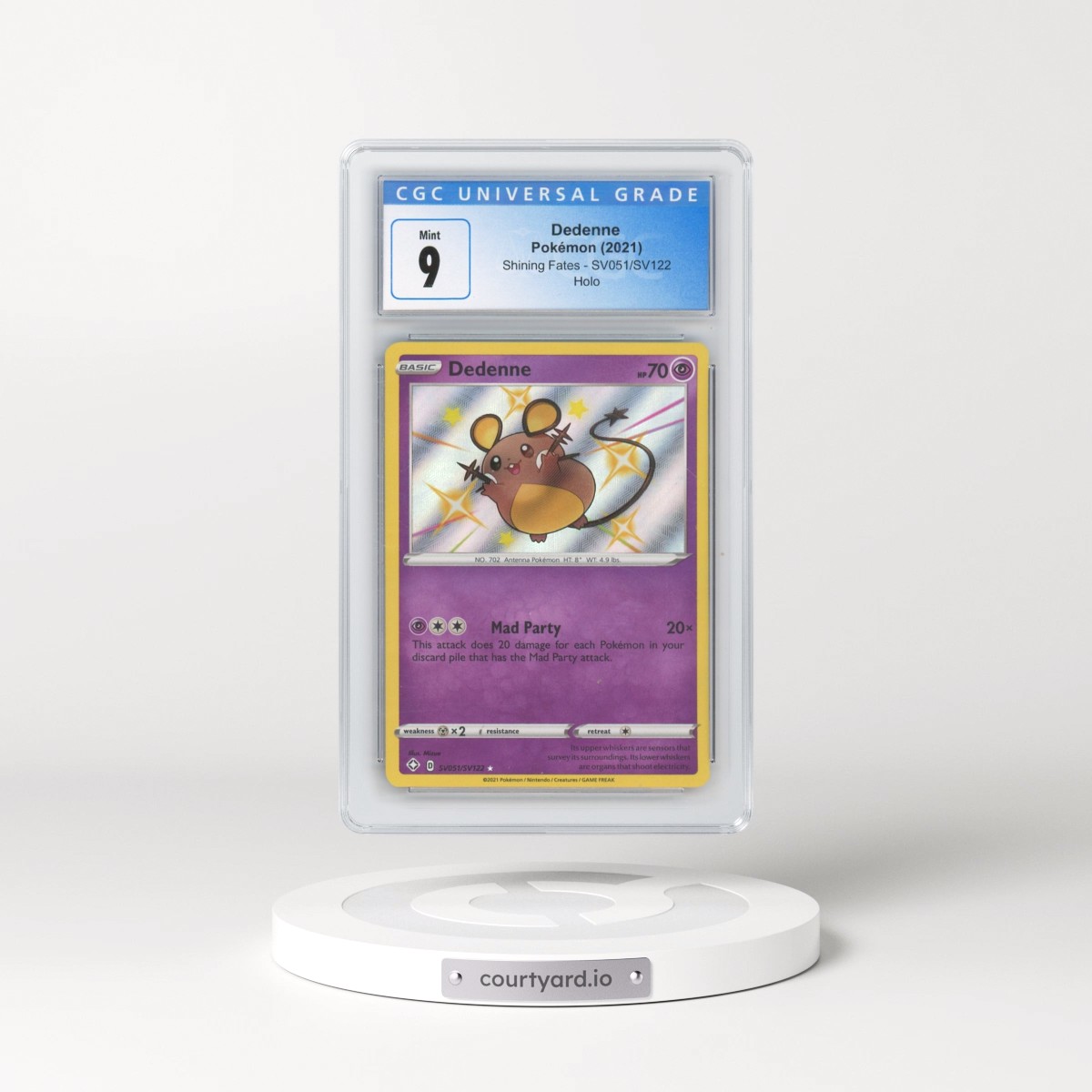 2021 Shining Fates #SV051/SV122 Dedenne - Shiny Vault Holo (CGC 9 MINT)