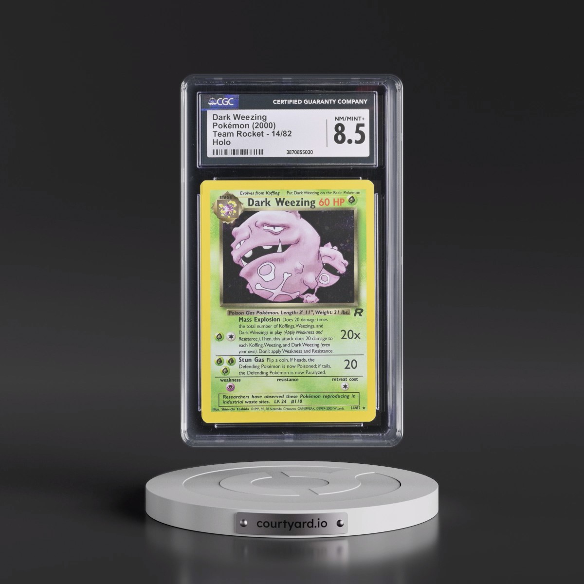 1999 Team Rocket #14/82 Dark Weezing - Holo (CGC 8.5 NM-MT+)
