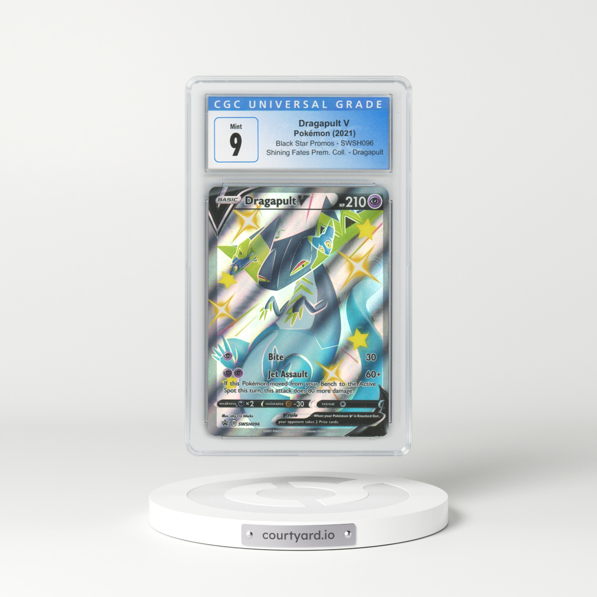 2017 Black Star Promos - Sword & Shield #SWSH096 Dragapult V - Holo Shining Fates Premium Collection - Dragapult (Sparkles) (CGC 9 MINT)