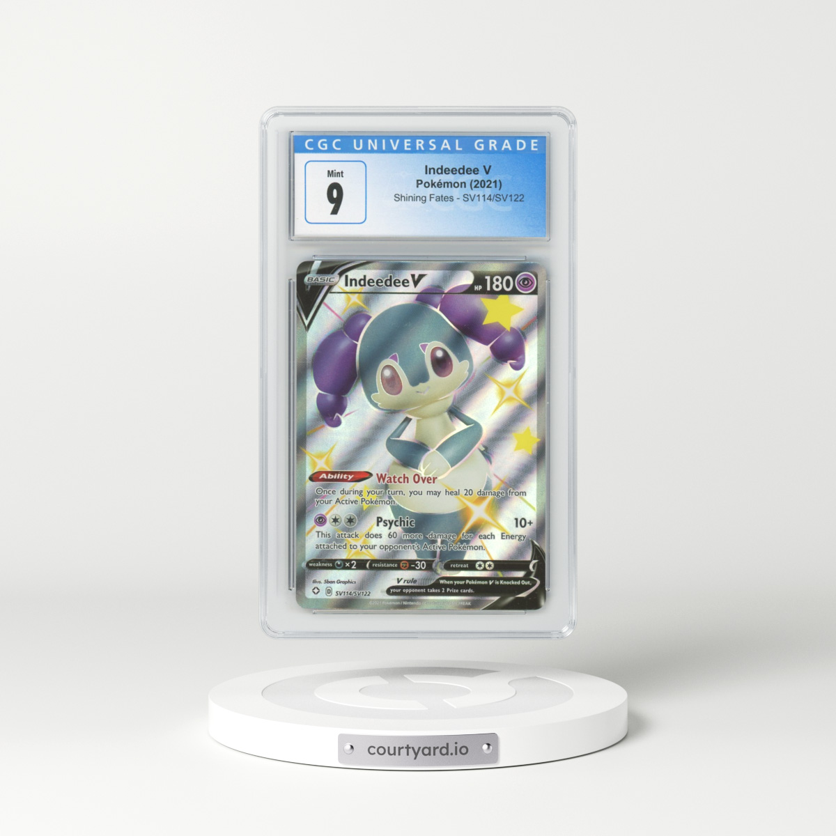 2021 Shining Fates #SV114 Indeedee V - Holo (CGC 9 MINT)
