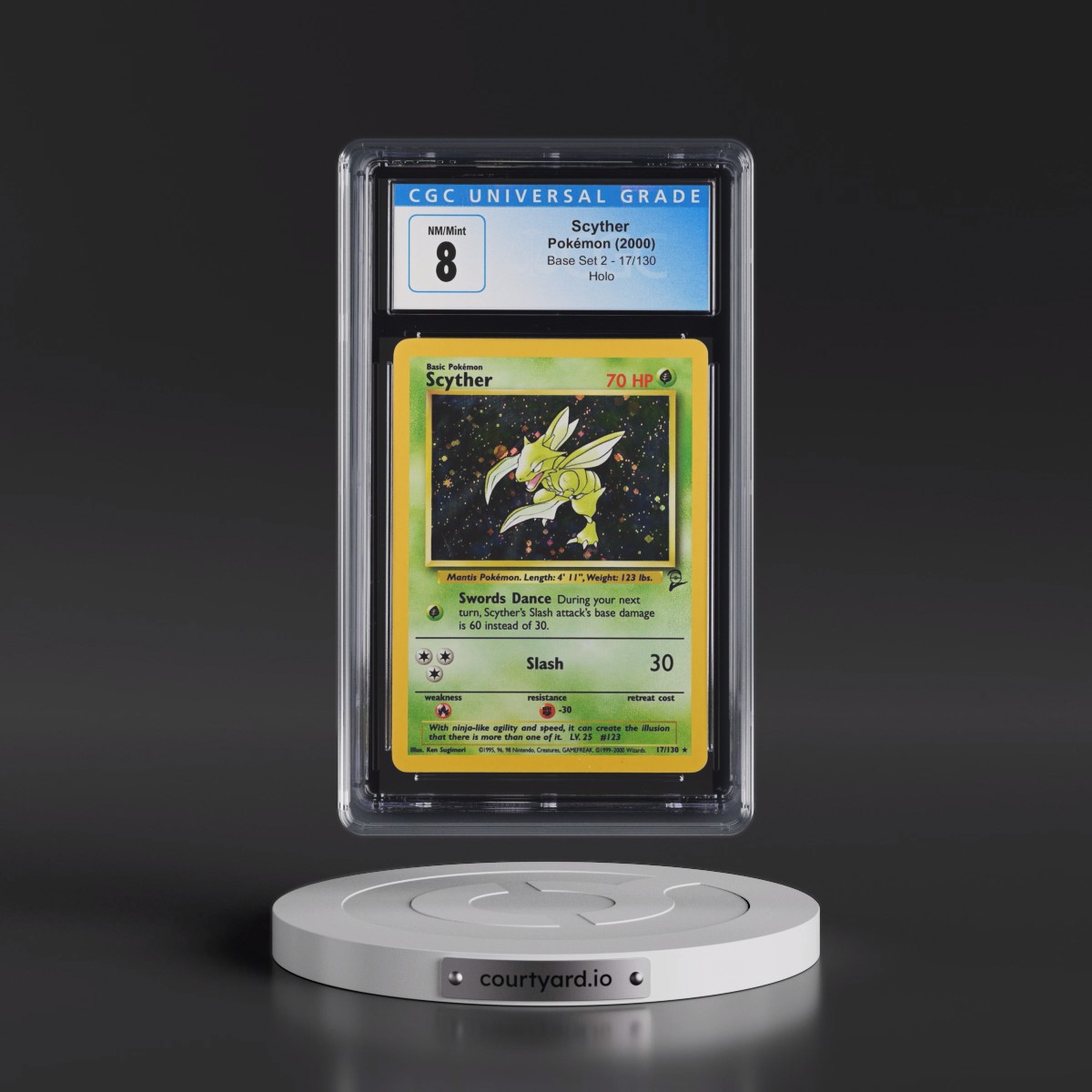 2000 Base Set 2 #17/130 Scyther - Holo (CGC 8 NM-MT)