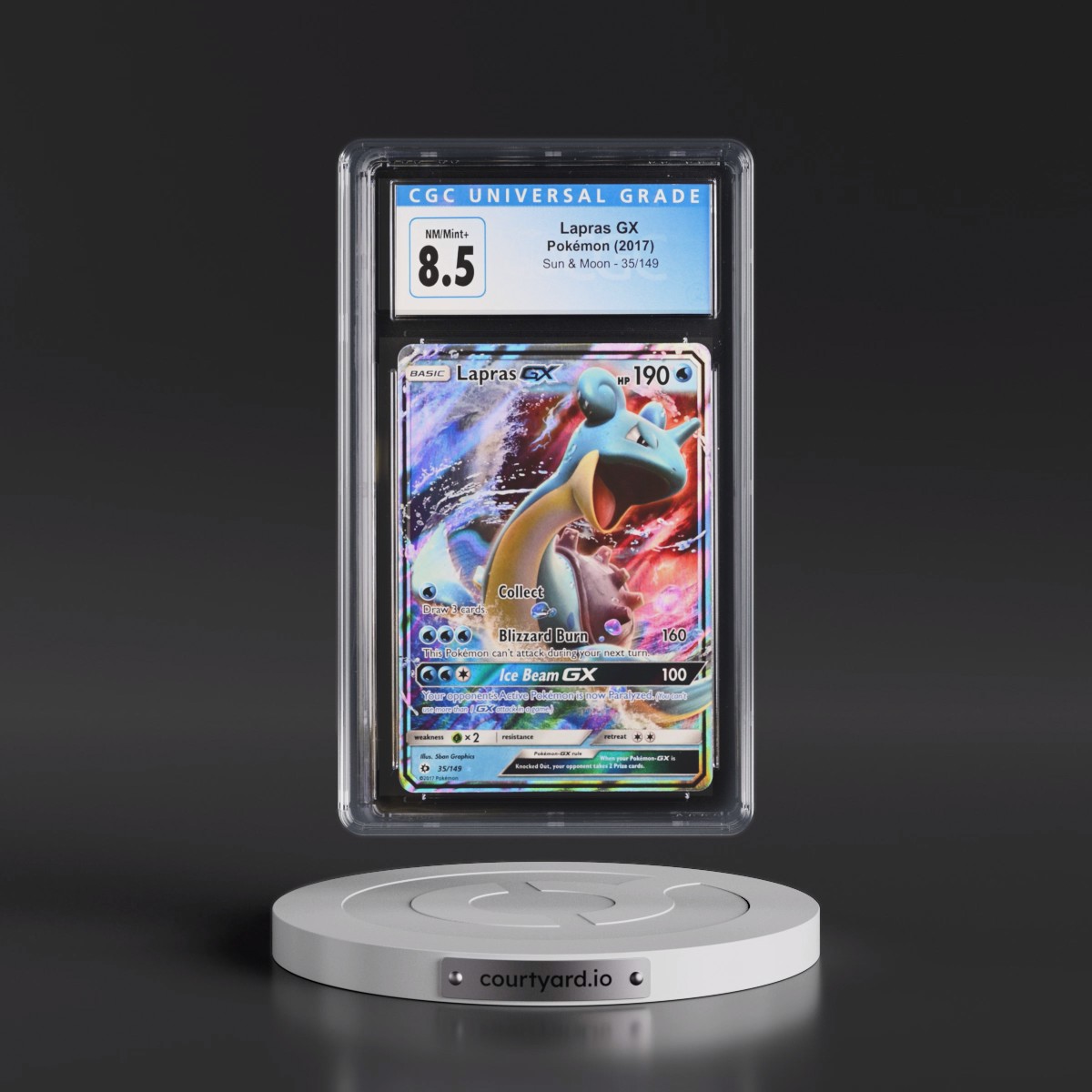 2017 Sun & Moon #35/149 Lapras GX - Holo (CGC 8.5 NM-MT+)
