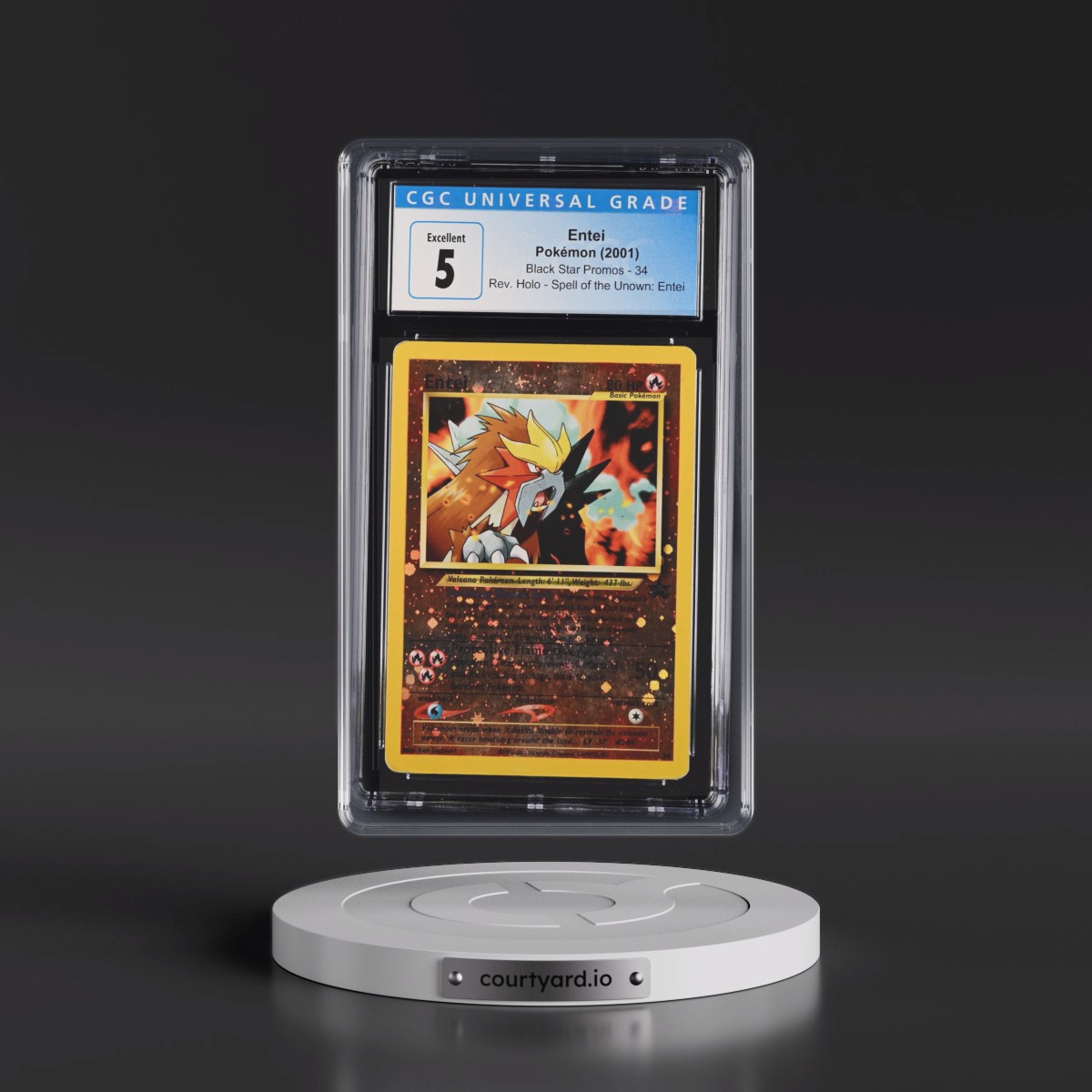 1999 Black Star Promos #34 Entei - Reverse Holo Spell of the Unown: Entei () (CGC 5 EX)