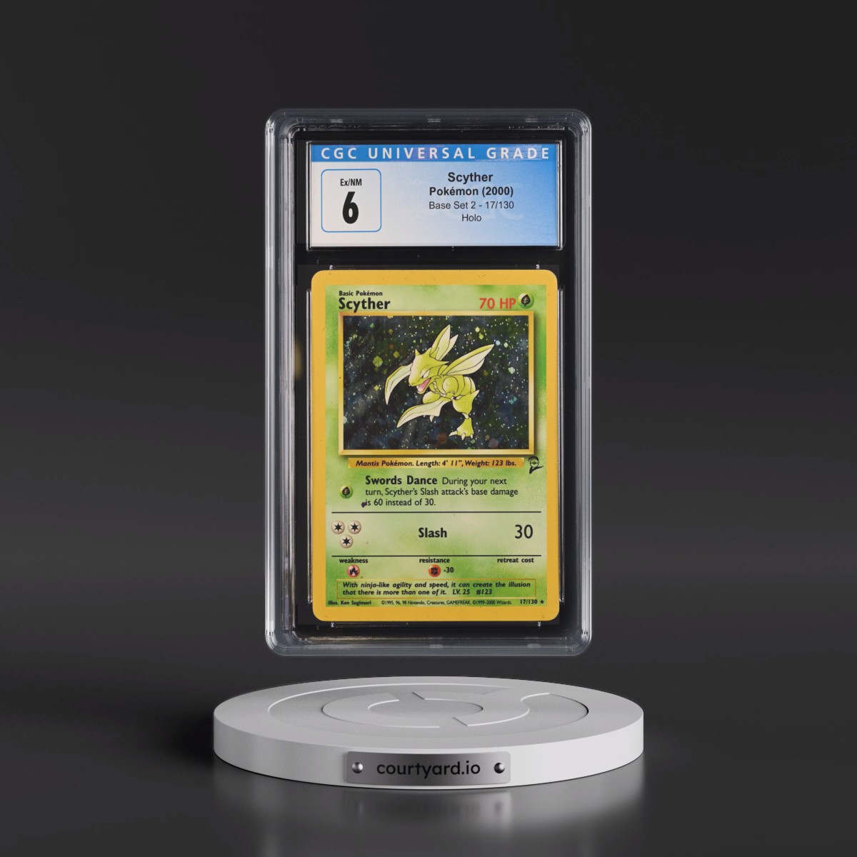 2000 Base Set 2 #17/130 Scyther - Holo (CGC 6 EX-NM)