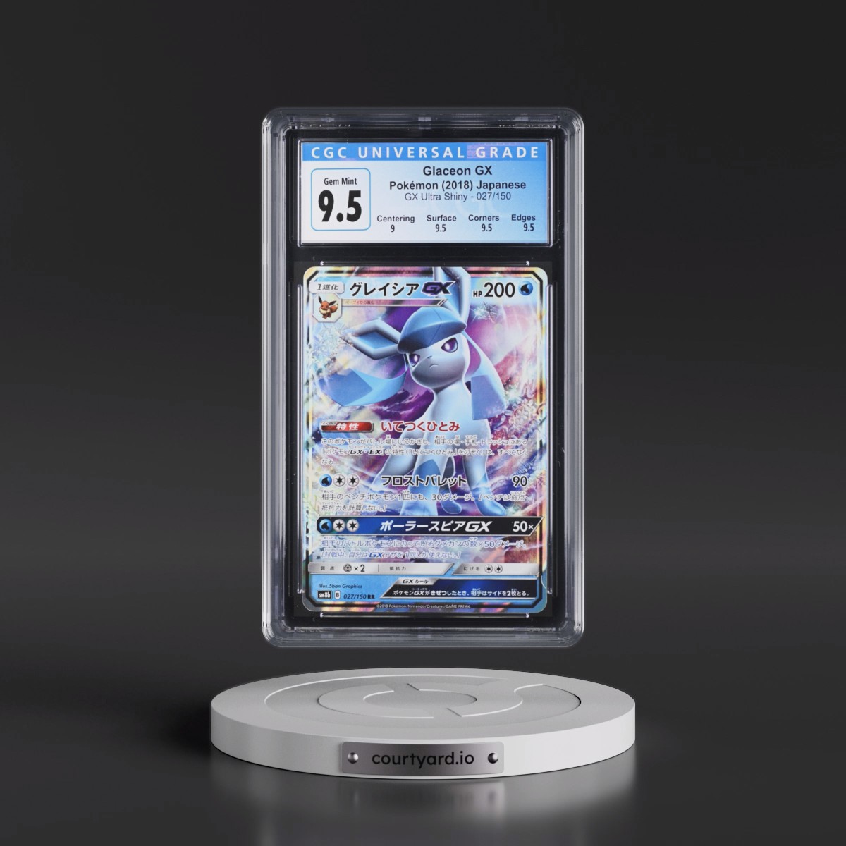 2018 GX Ultra Shiny Glaceon GX - Holo #027/150 CGC 10