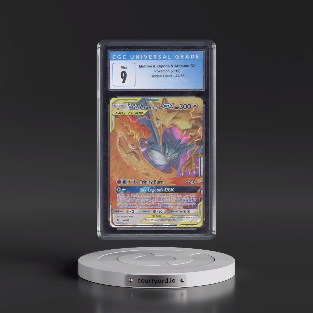 2019 Hidden Fates #44/68 Moltres & Zapdos & Articuno GX - Holo (CGC 9 MINT)