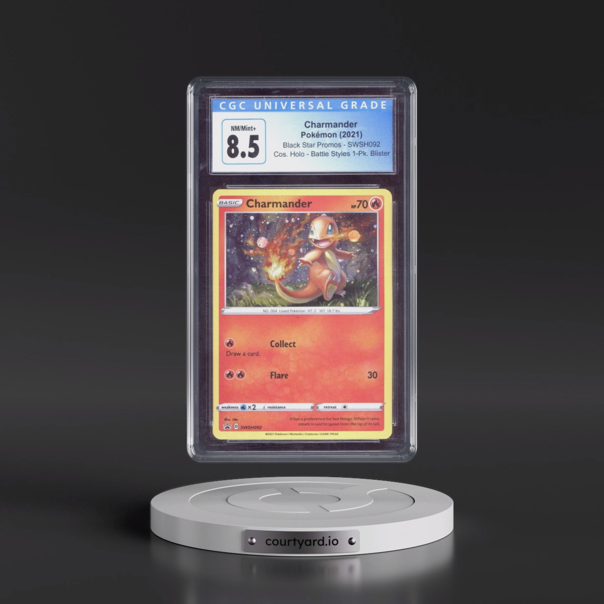 2017 Black Star Promos - Sword & Shield #SWSH092 Charmander - Battle Styles 1-Pack Blister (Cosmos Holo) (CGC 8.5 NM-MT+)