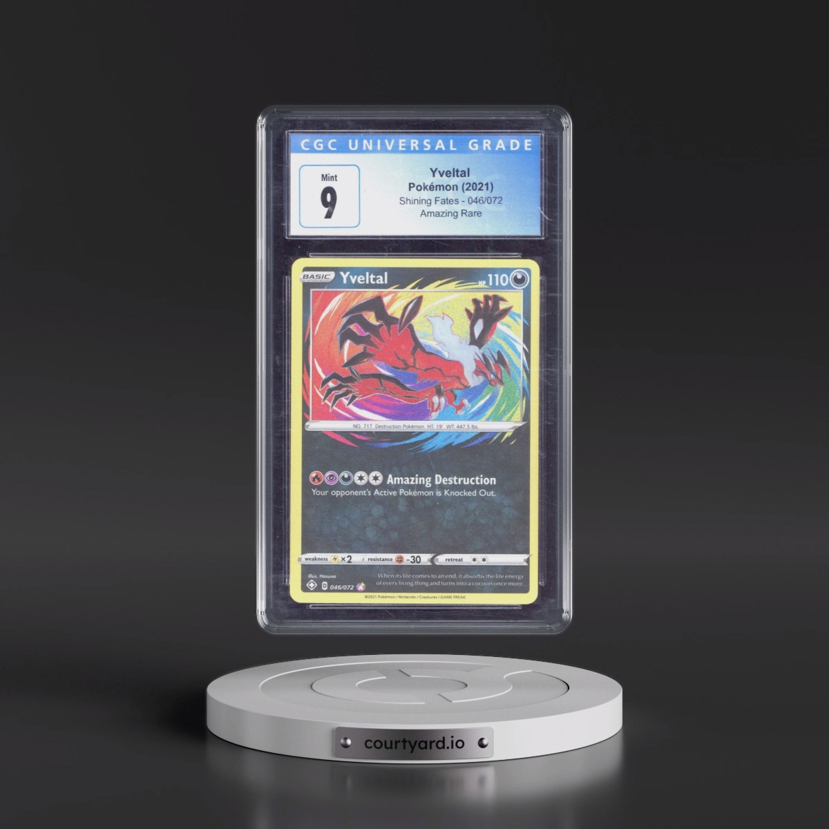 2021 Shining Fates #046/072 Yveltal - Amazing Rare Holo (CGC 9 MINT)