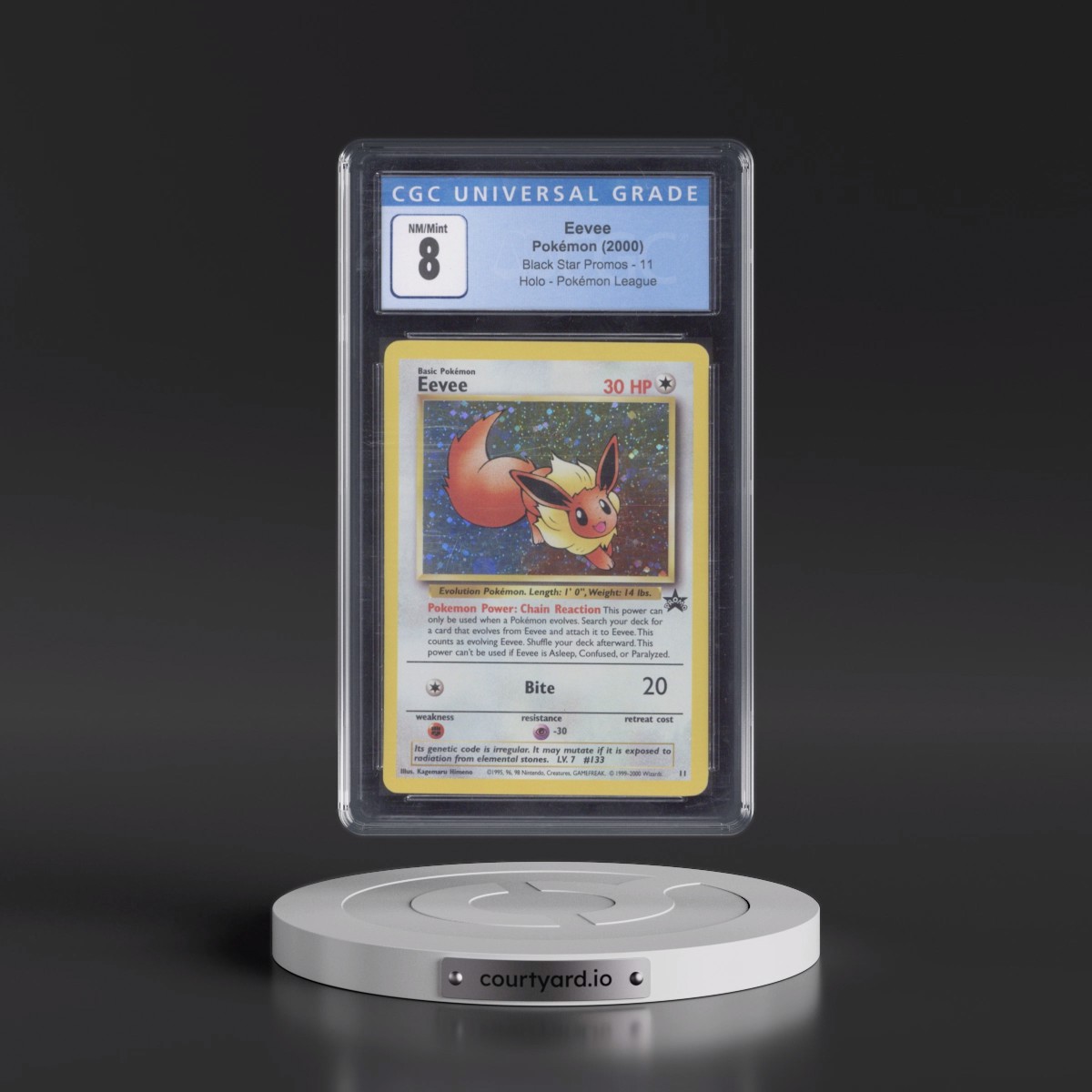1999 Black Star Promos #11 Eevee - Pokémon League (Holo) (CGC 8 NM-MT)