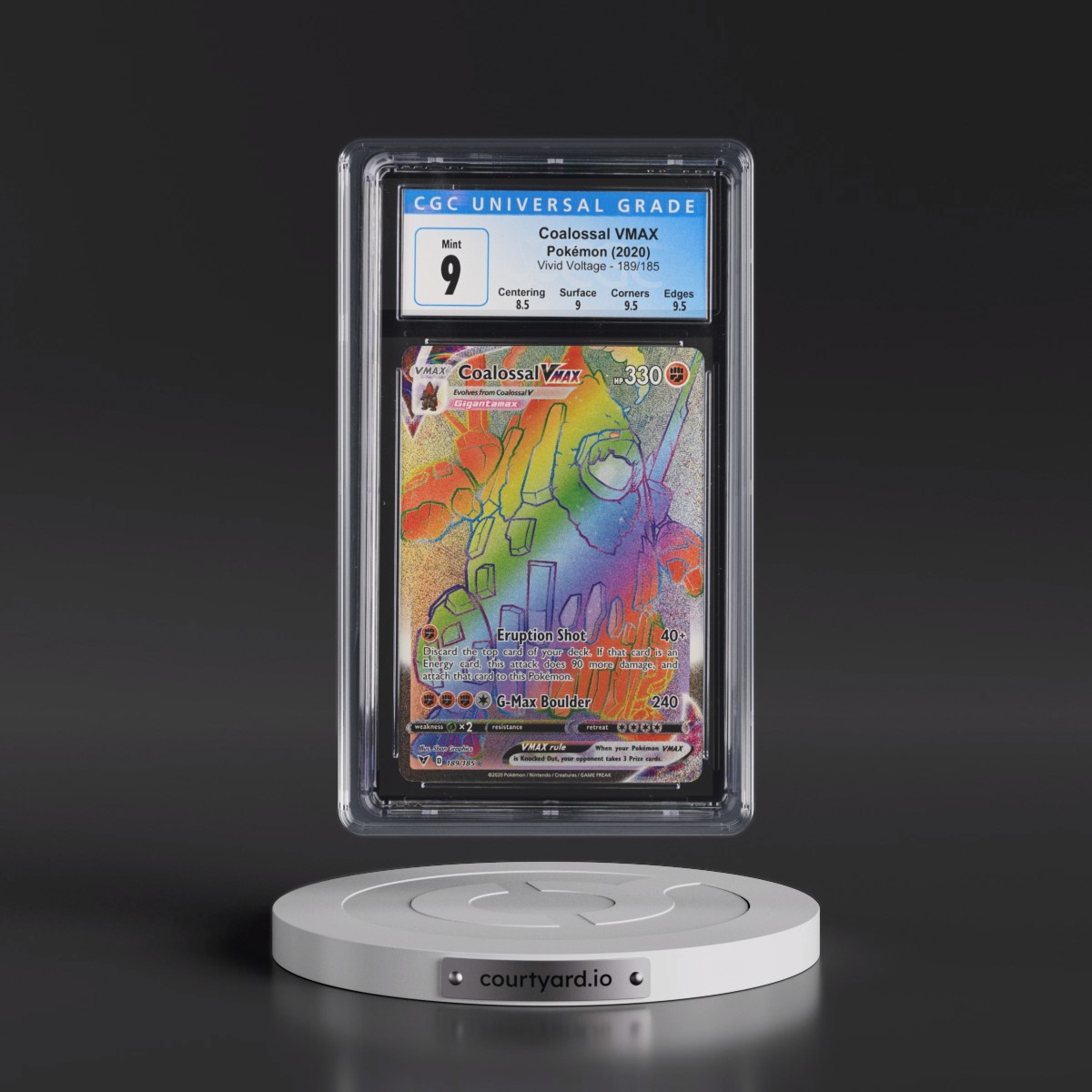2020 Vivid Voltage #189/185 Coalossal VMAX - Rainbow Rare Holo (CGC 9 MINT)