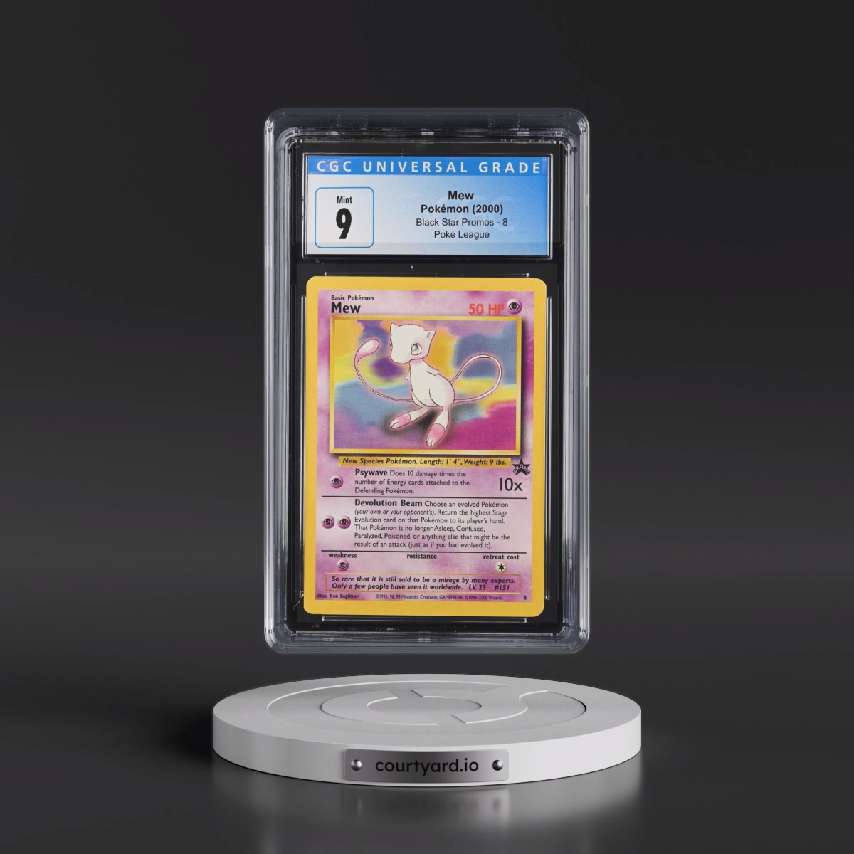 1999 Black Star Promos #8 Mew - Pokémon League (CGC 9 MINT)