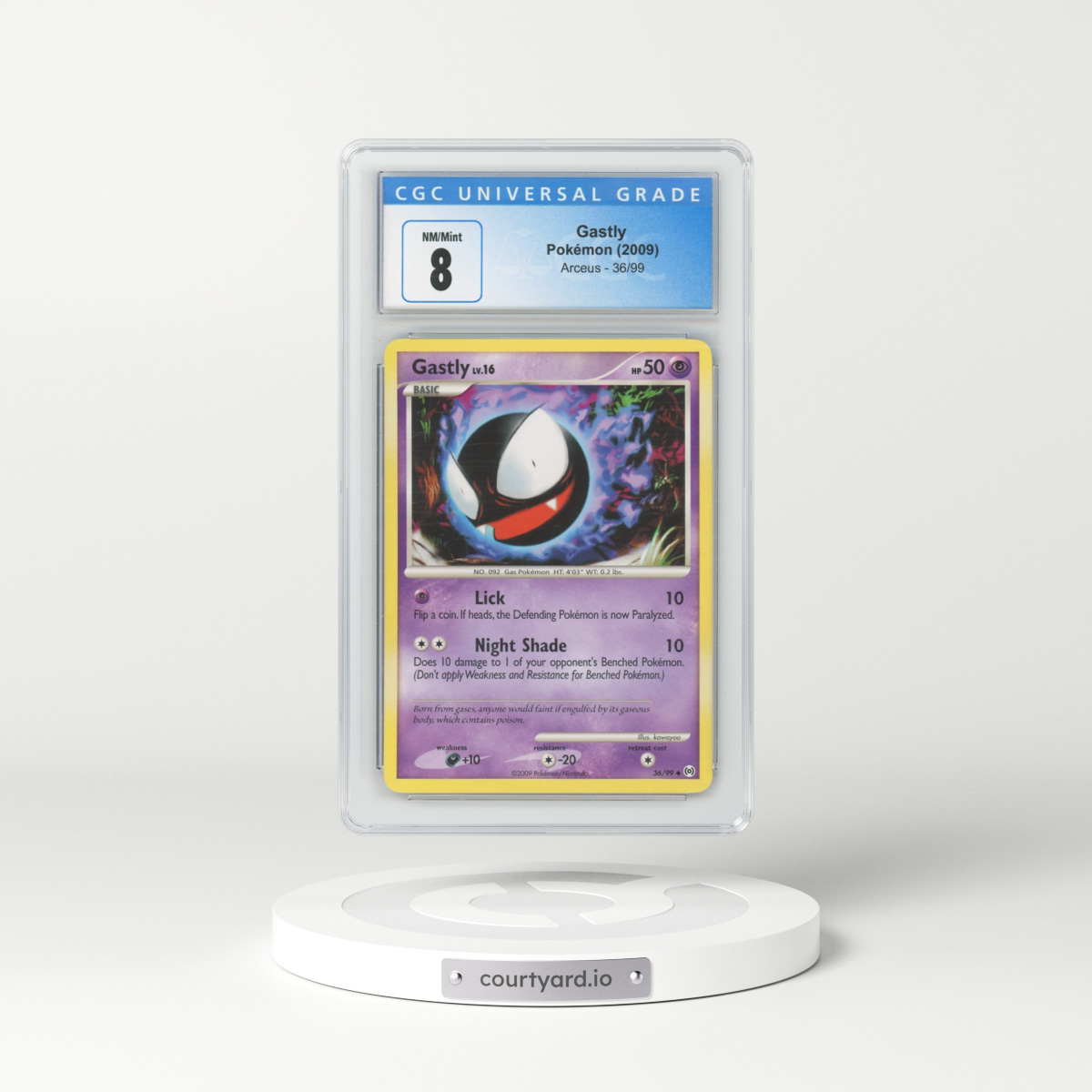 2009 Platinum - Arceus #36 Gastly (CGC 8 NM-MT)