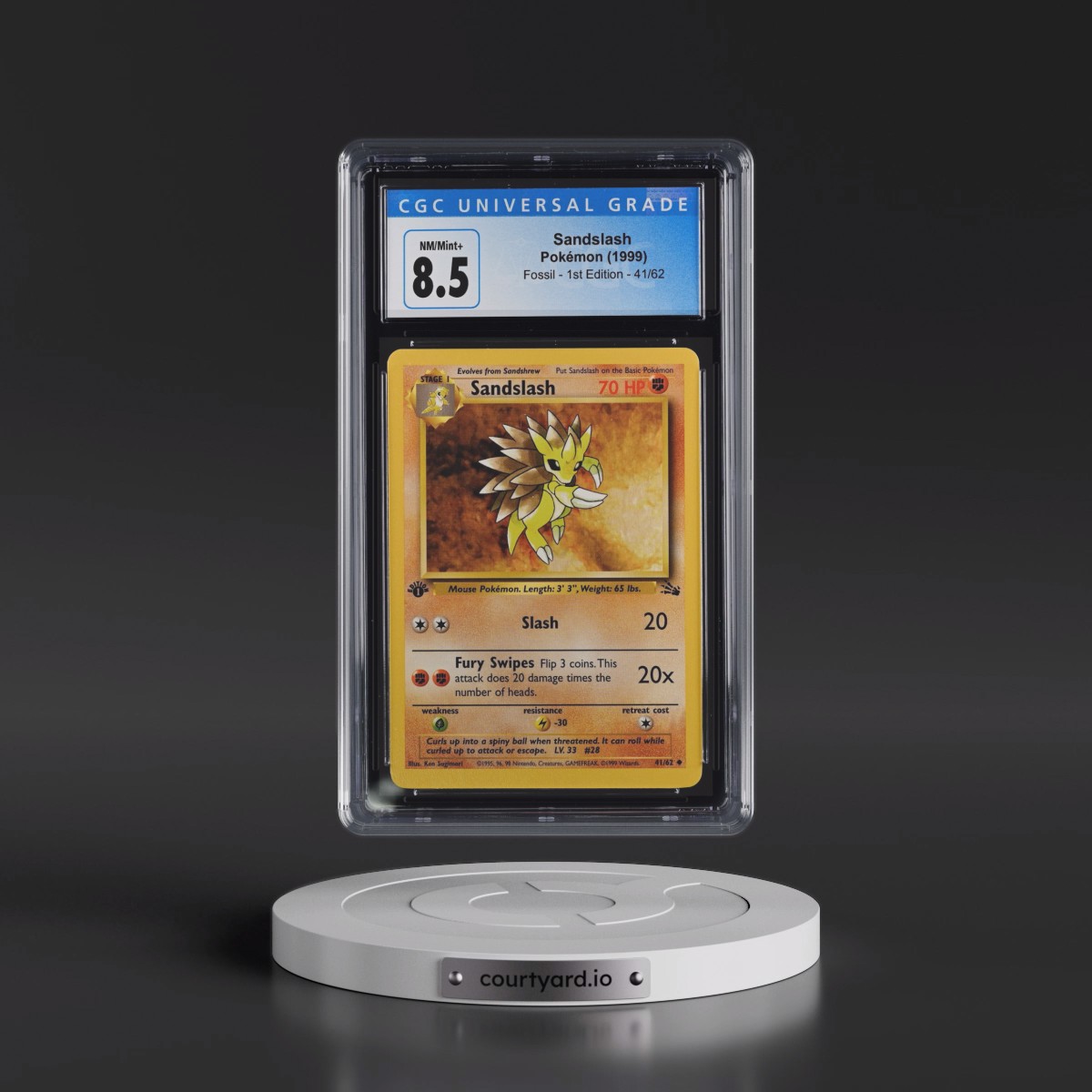 1999 Fossil #41/62 Sandslash - 1st Edition 1st Edition (CGC 8.5 NM-MT+)