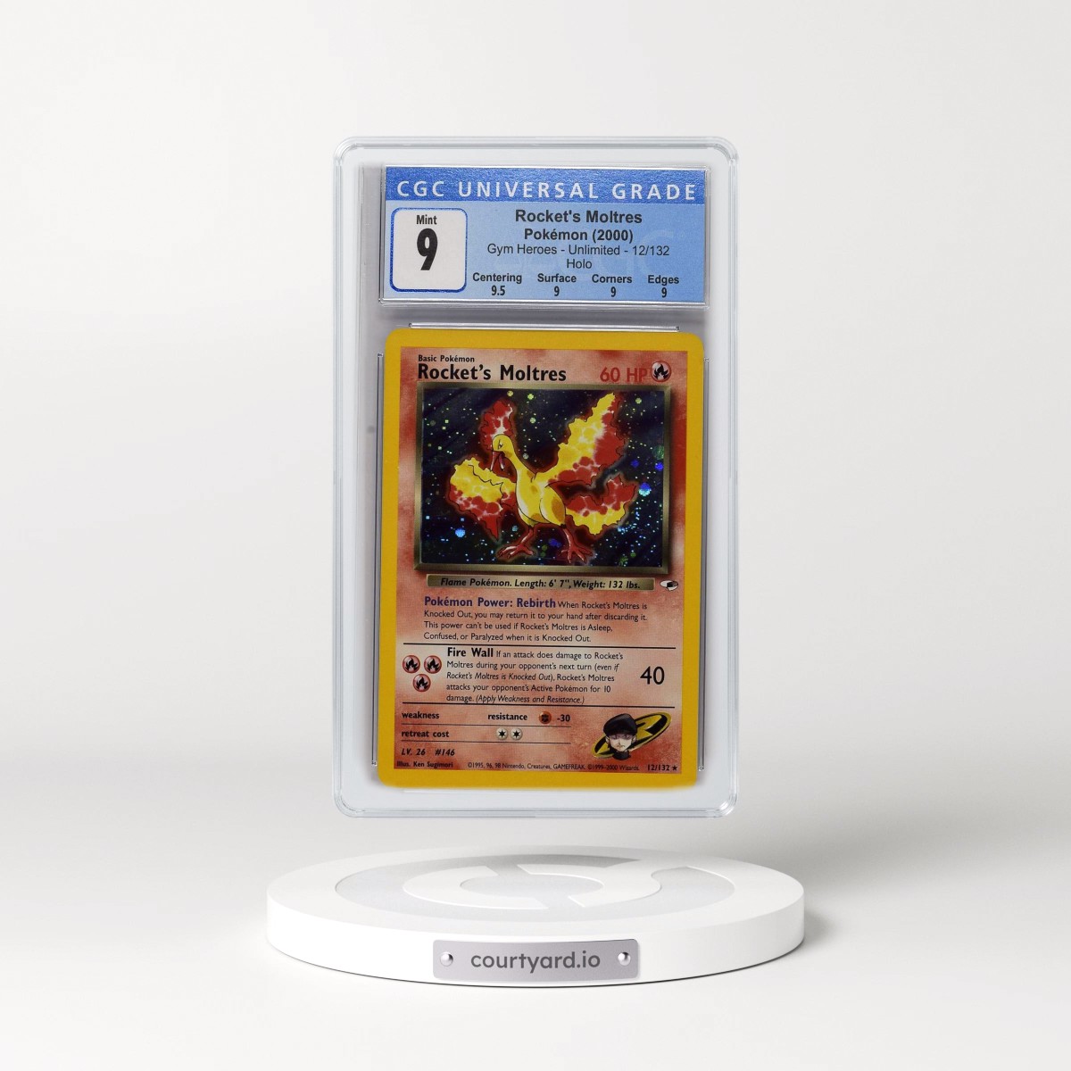 2000 Gym Heroes #12/132 Rocket's Moltres - Holo (CGC 9 MINT)