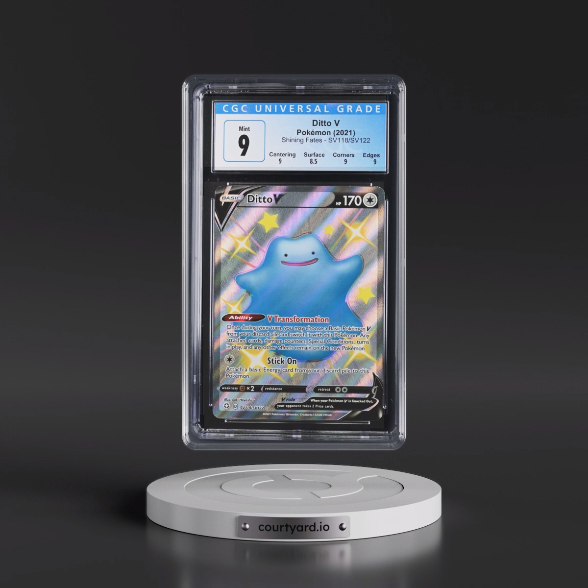 2021 Shining Fates #SV118/SV122 Ditto V - Shiny Vault Holo (CGC 9 MINT)