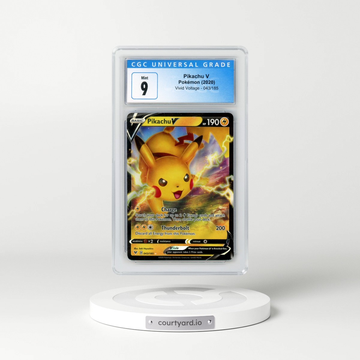 2020 Vivid Voltage #043/185 Pikachu V - Holo (CGC 9 MINT)