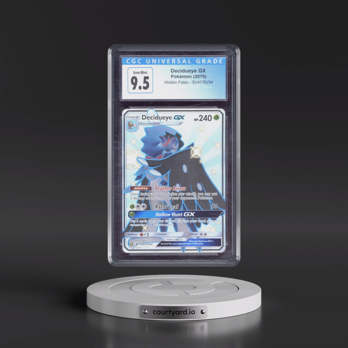 2019 Hidden Fates #SV47/SV94 Decidueye GX - Shiny Vault Holo (CGC 10 GEM MINT)