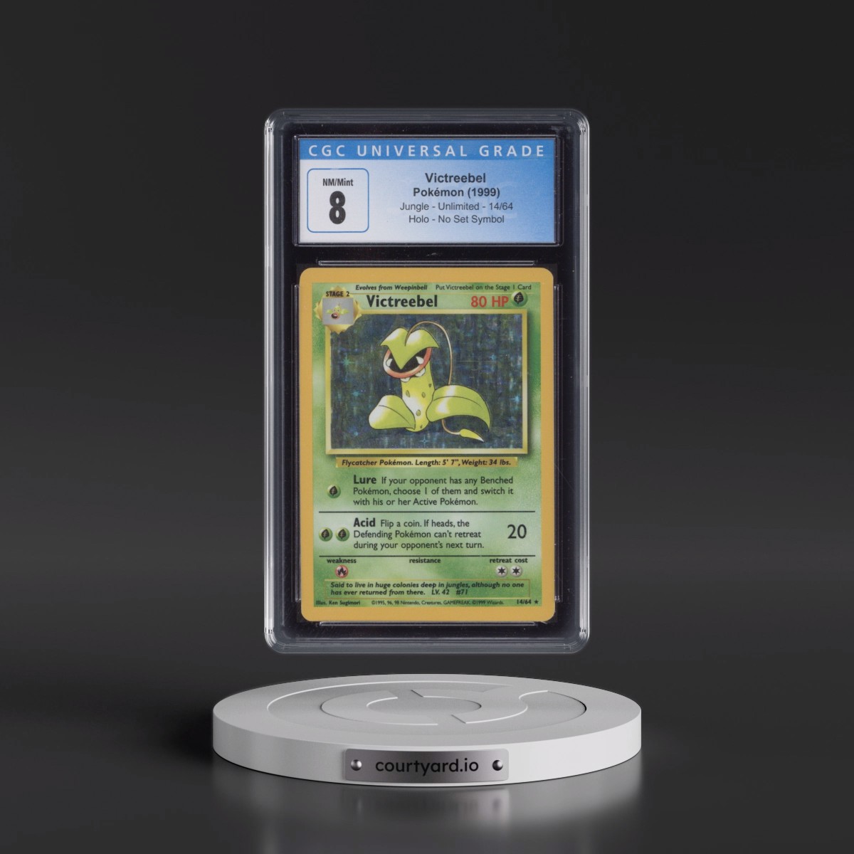 1999 Jungle #14/64 Victreebel - No Set Symbol Holo (CGC 8 NM-MT)