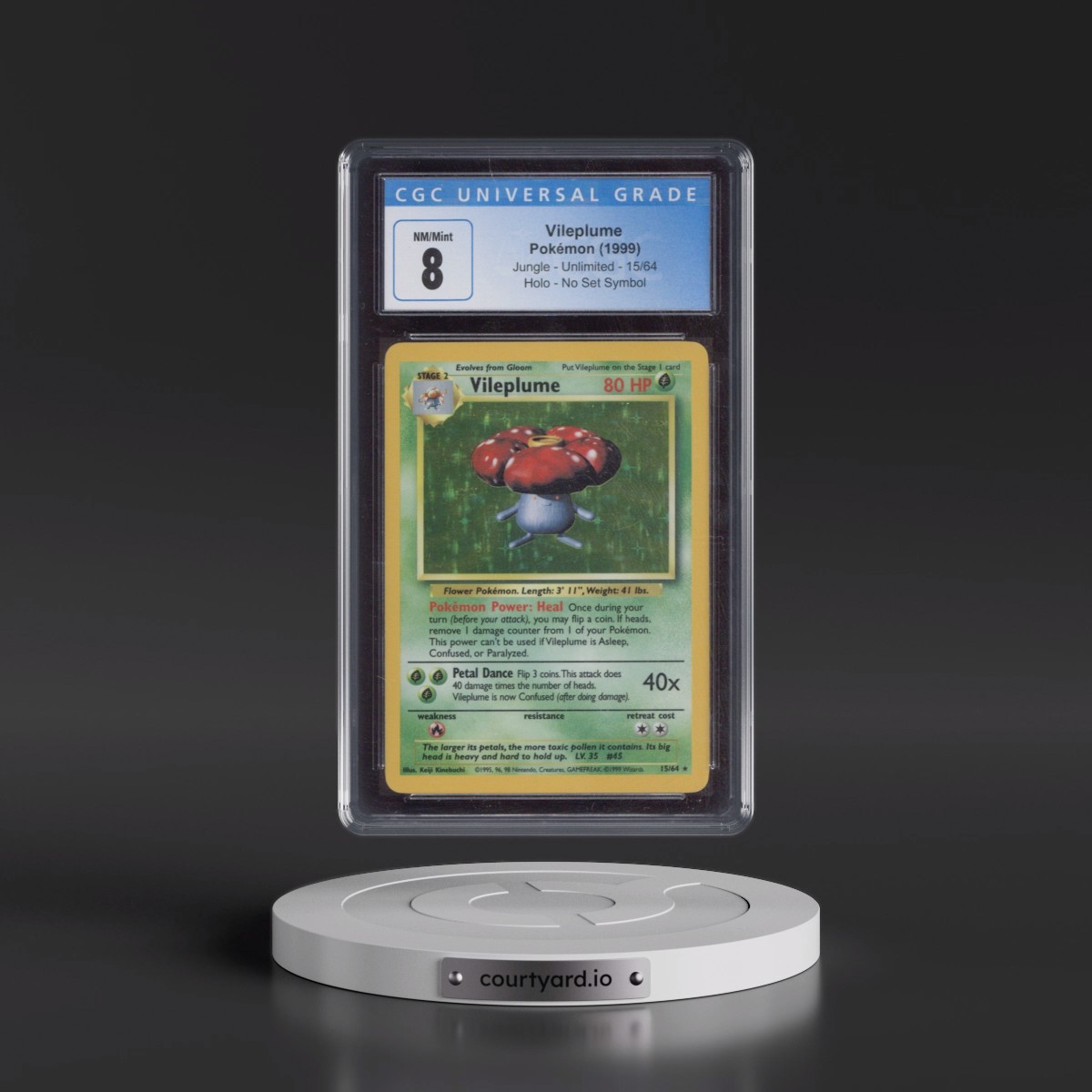 1999 Jungle #15/64 Vileplume - No Set Symbol Holo (CGC 8 NM-MT)