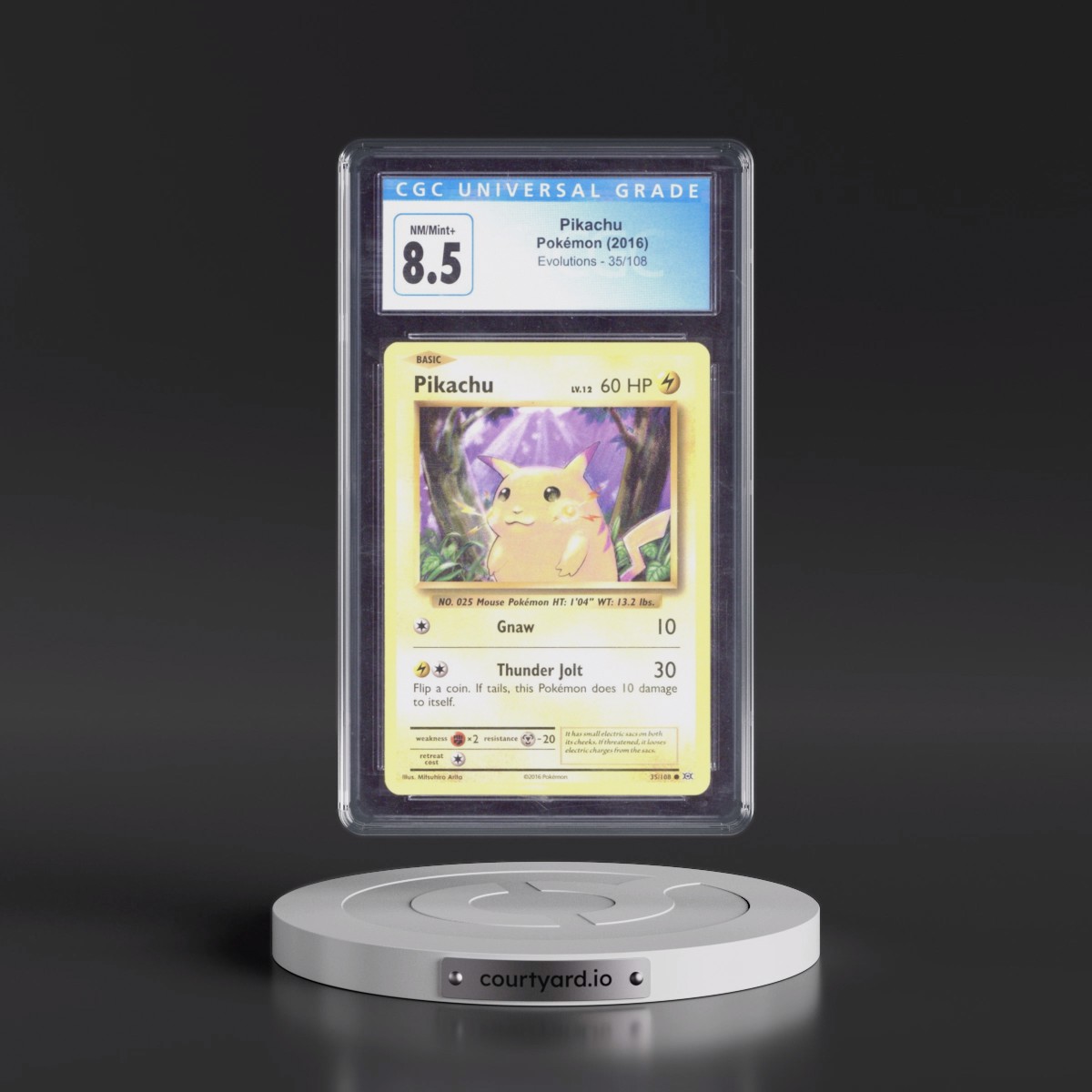 2016 Evolutions #35/108 Pikachu (CGC 8.5 NM-MT+)