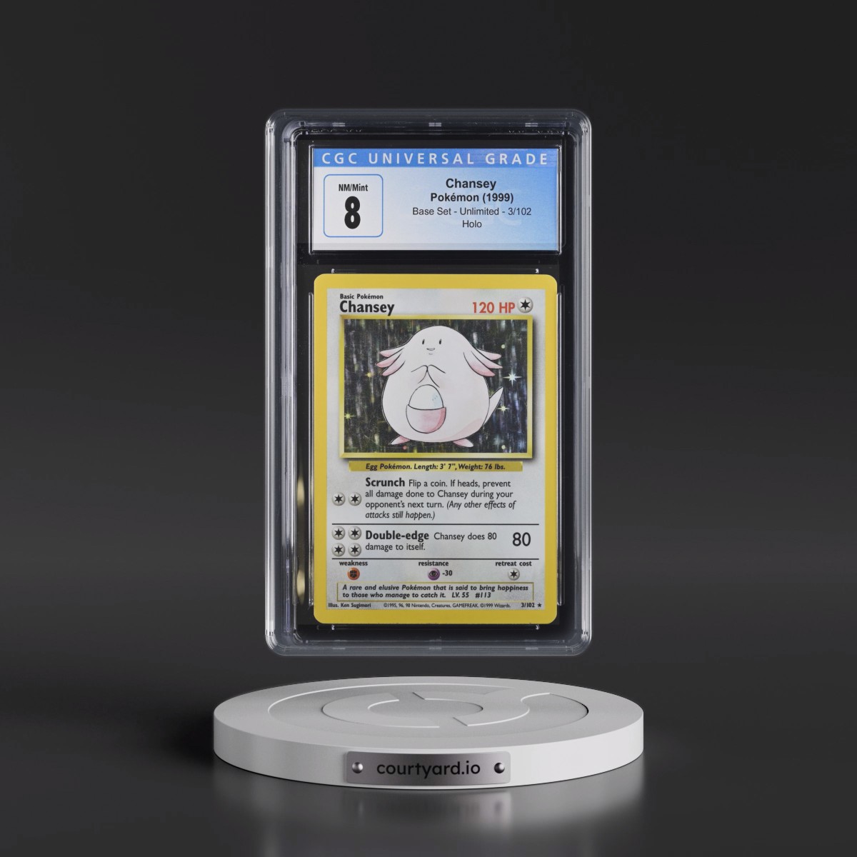 1999 Base Set #3/102 Chansey - Holo (CGC 8 NM-MT)