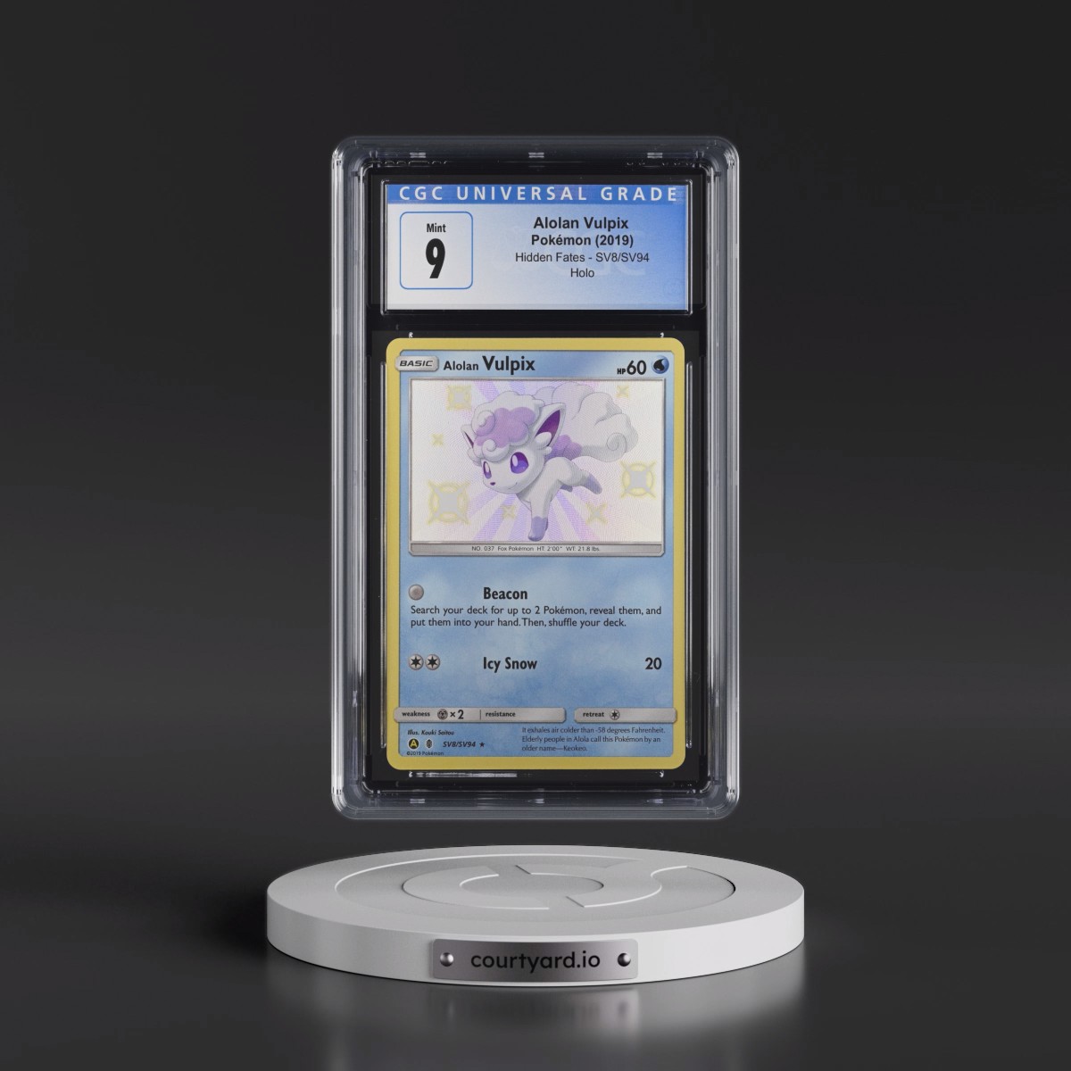 2019 Hidden Fates #SV8/SV94 Alolan Vulpix - Shiny Vault Holo (CGC 9 MINT)