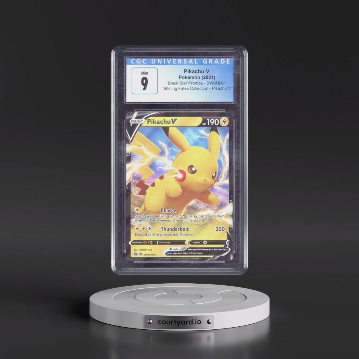 2017 Black Star Promos - Sword & Shield #SWSH061 Pikachu V - Shining Fates Pikachu V Collection (Holo) (CGC 9 MINT)