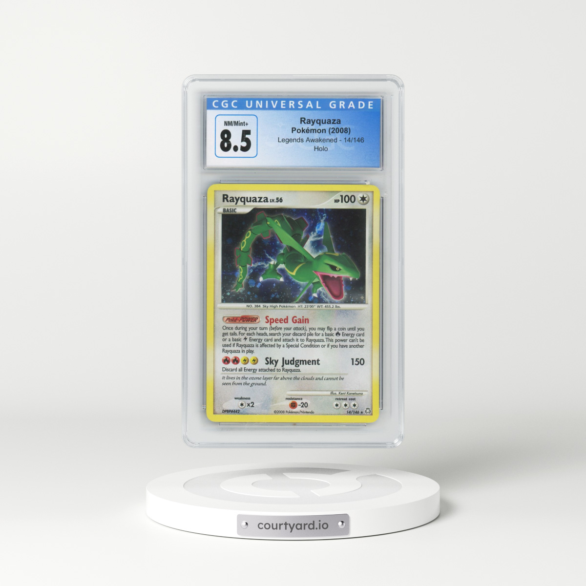 2008 Legends Awakened #14/146 Rayquaza - Holo (CGC 8.5 NM-MT+)