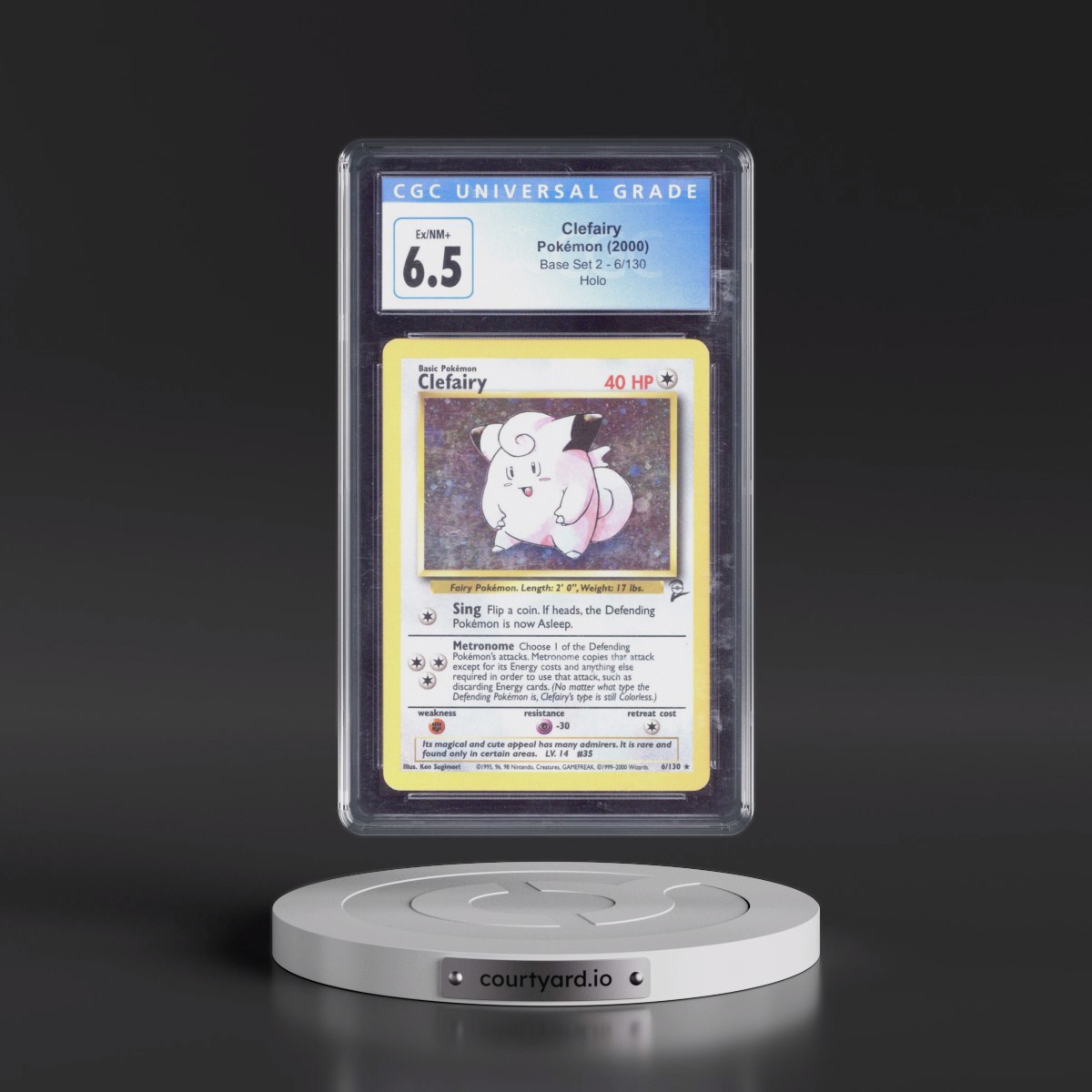 2000 Base Set 2 #6/130 Clefairy - Holo (CGC 6.5 EX-NM+)