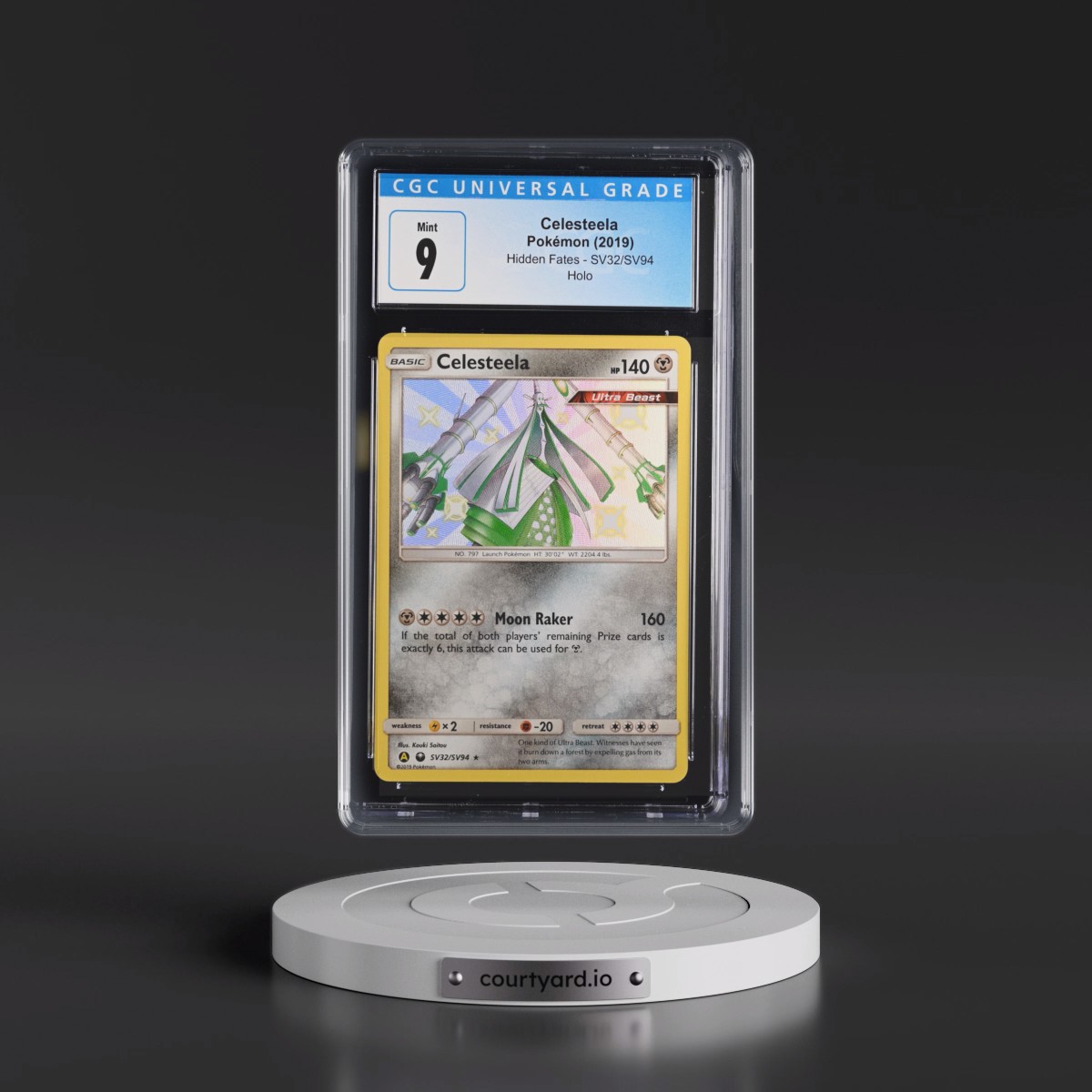 2019 Hidden Fates #SV32/SV94 Celesteela - Shiny Vault Holo (CGC 9 MINT)