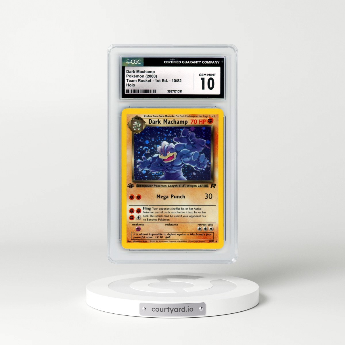 2000 Team Rocket #10/82 Dark Machamp - 1st Edition Holo (CGC 10 GEM MINT)