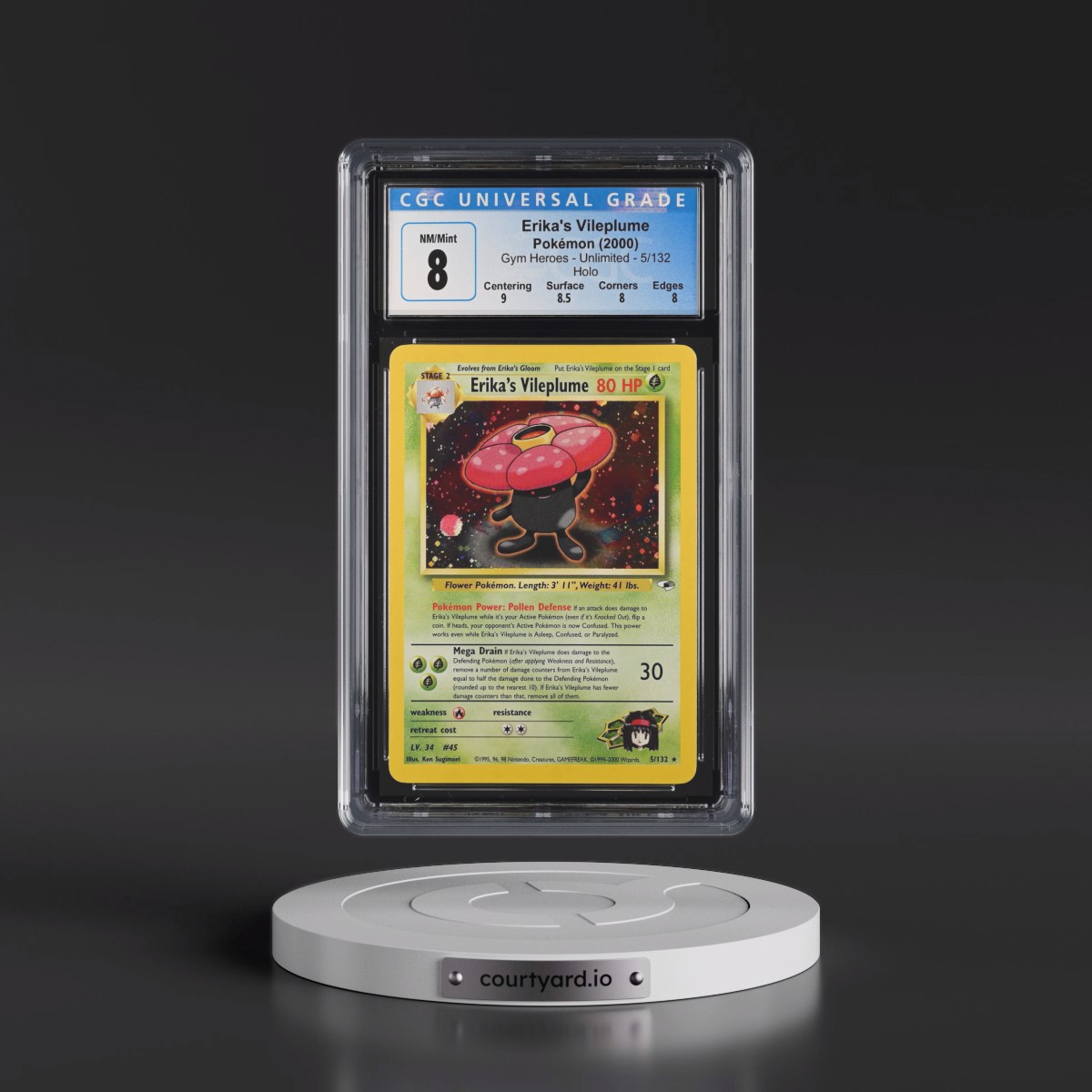 2000 Gym Heroes #5/132 Erika's Vileplume - Holo (CGC 8 NM-MT)