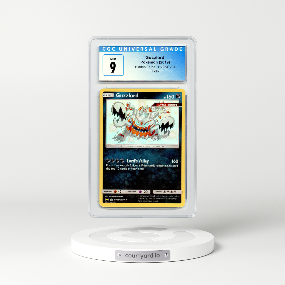 2019 Hidden Fates #SV26 Guzzlord - Holo (CGC 9 MINT)