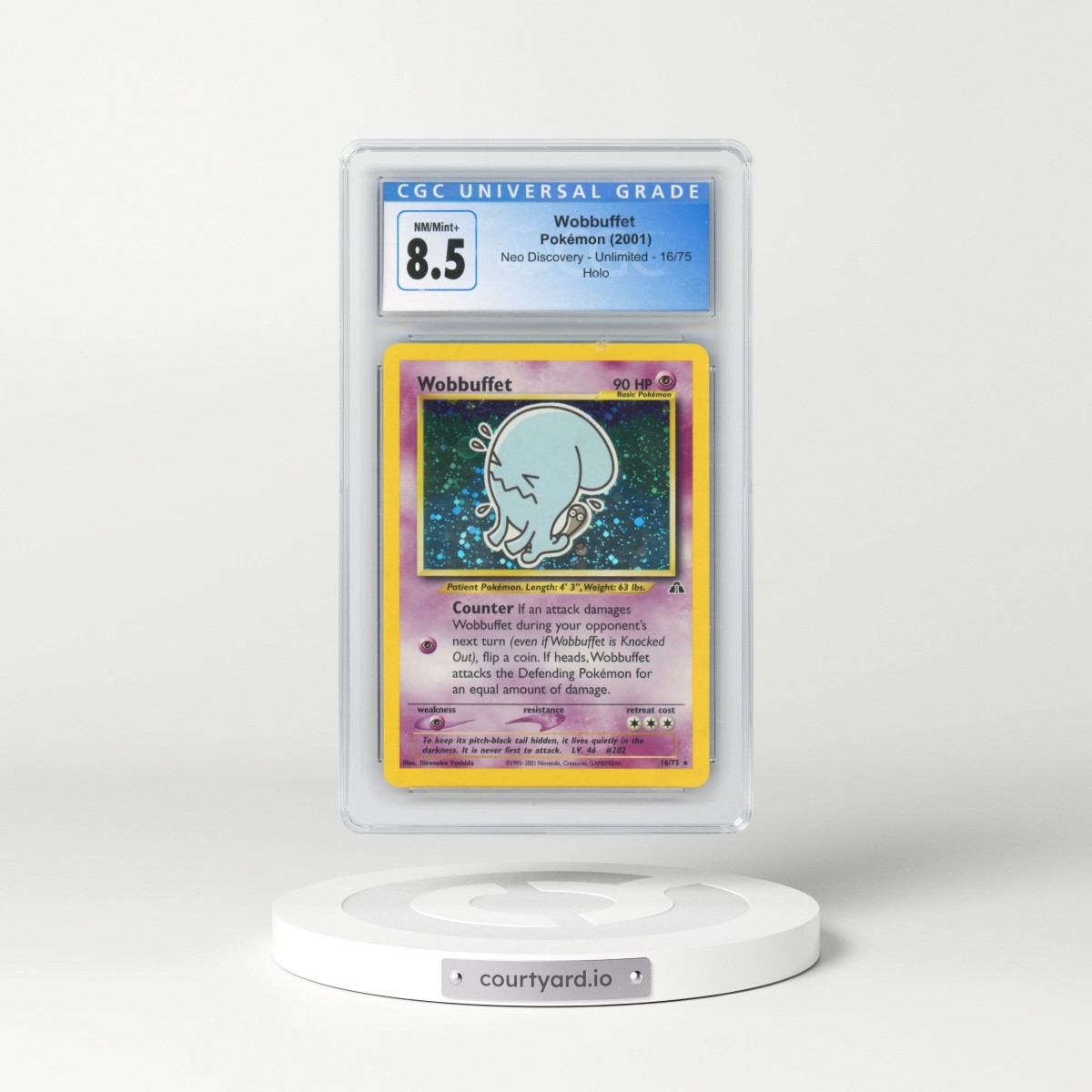 2001 Neo Discovery #16/75 Wobbuffet - Holo (CGC 8.5 NM-MT+)