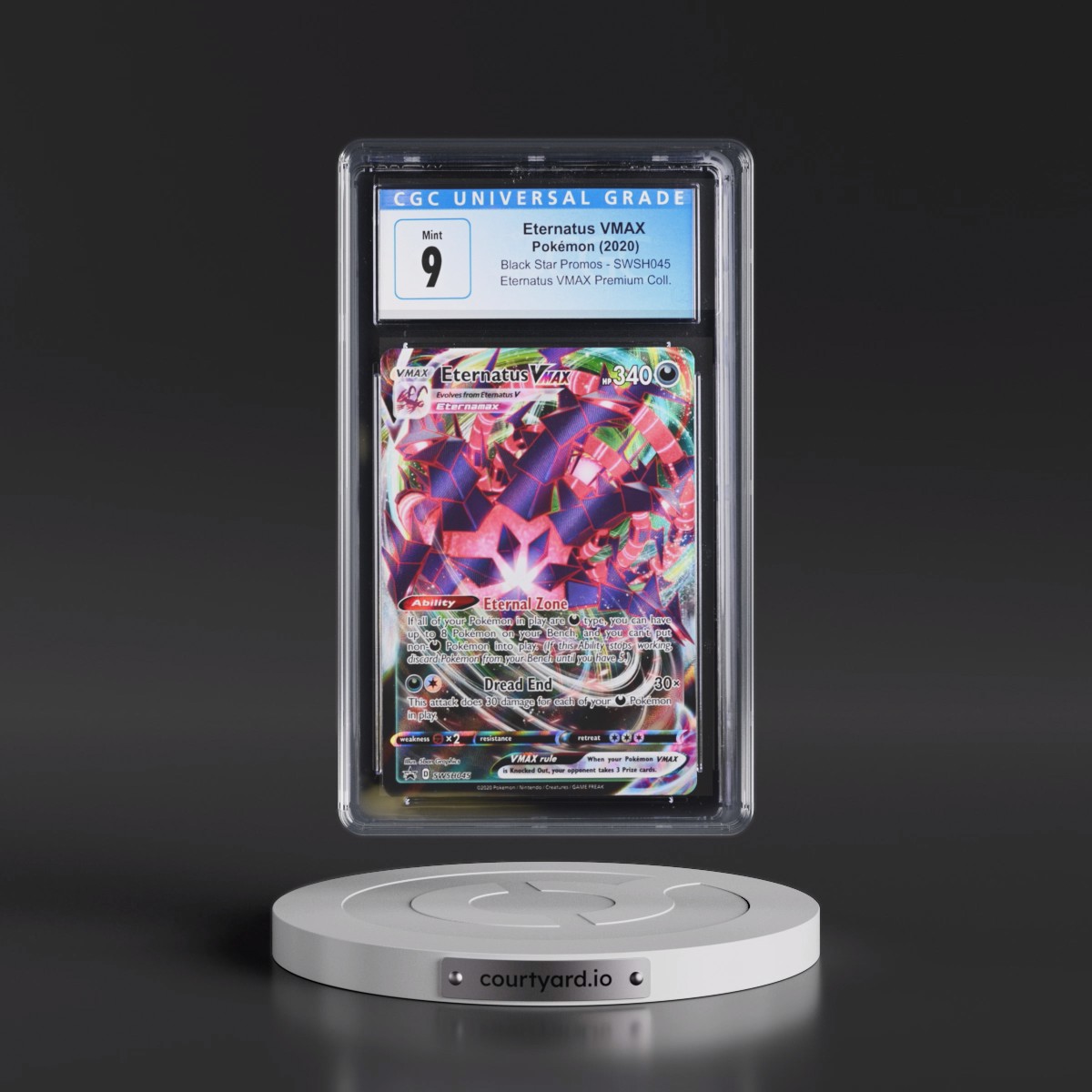 2017 Black Star Promos - Sword & Shield Eternatus VMAX - Eternatus VMAX Premium Collection (Holo) #SWSH045 CGC 9