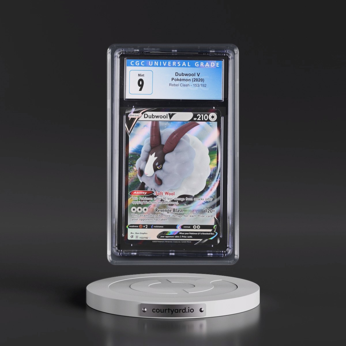 2020 Rebel Clash #153/192 Dubwool V - Holo (CGC 9 MINT)