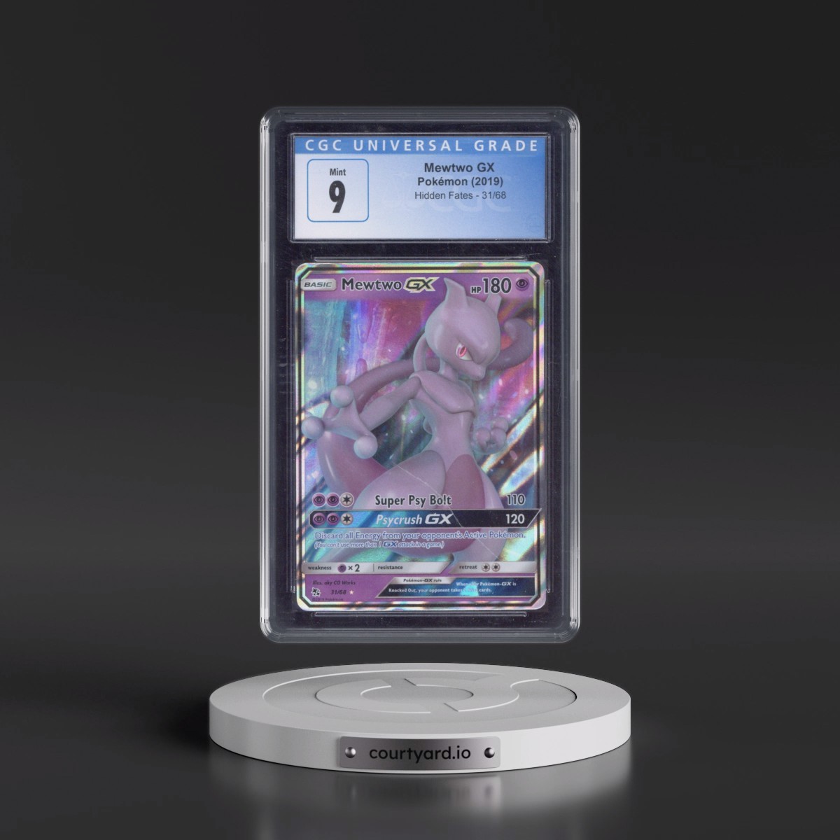 2019 Hidden Fates #31/68 Mewtwo GX - Holo (CGC 9 MINT)