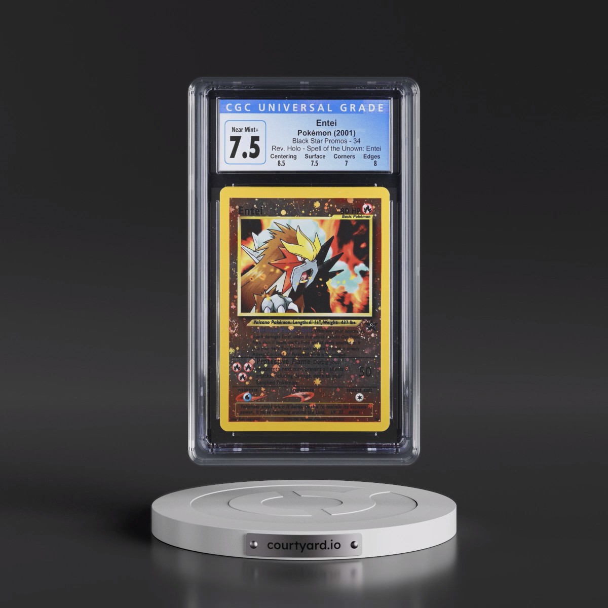 1999 Black Star Promos #34 Entei - Reverse Holo Spell of the Unown: Entei () (CGC 7.5 NM+)