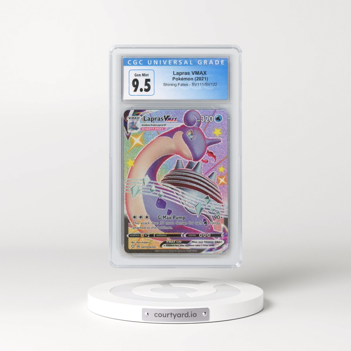 2021 Shining Fates #SV111/SV122 Lapras VMAX - Shiny Vault Holo (CGC 10 GEM MINT)
