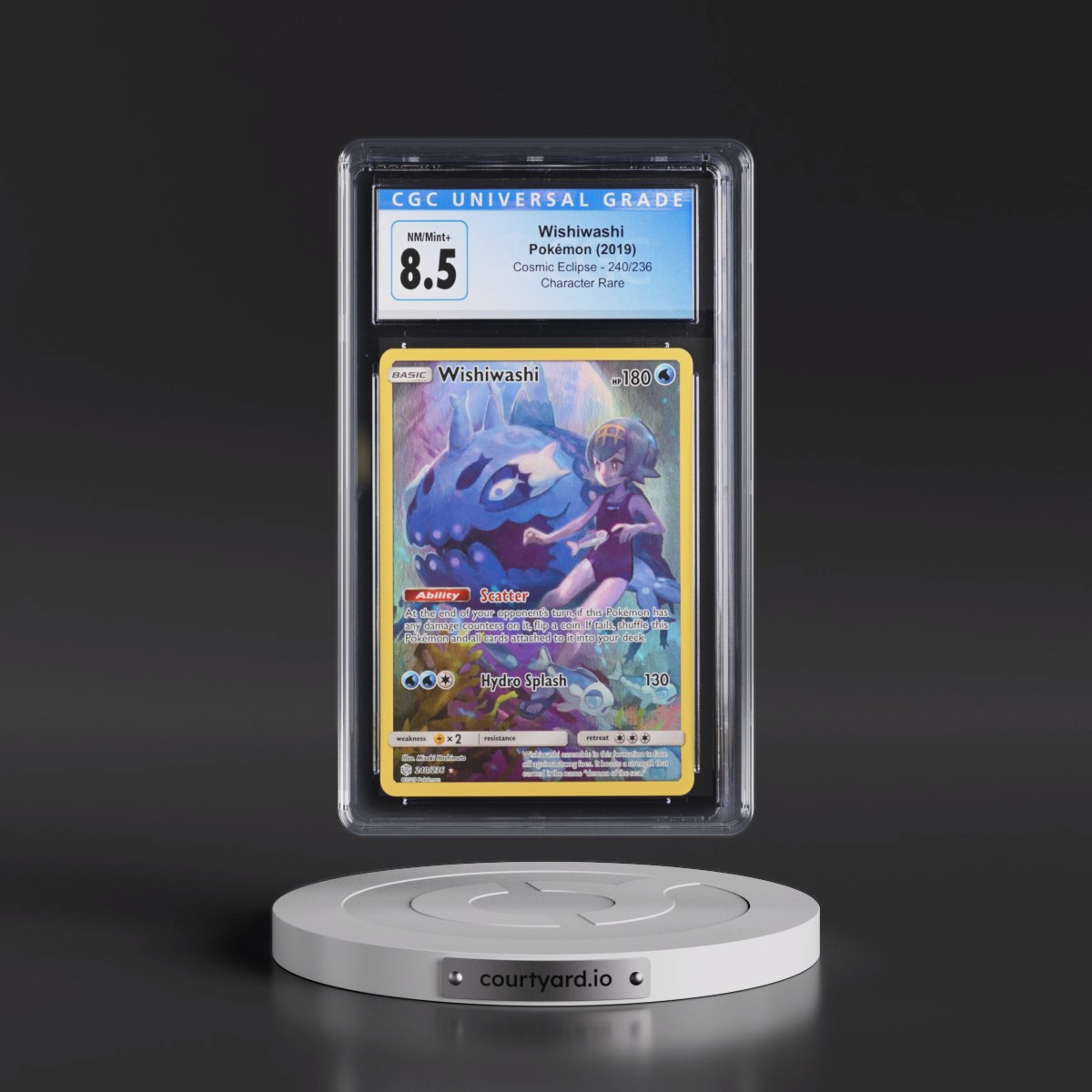 2019 Cosmic Eclipse #240/236 Wishiwashi - Secret Rare Holo (CGC 8.5 NM-MT+)