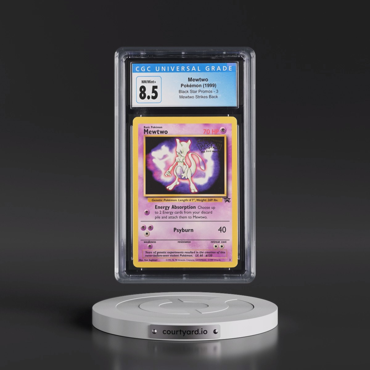 1999 Black Star Promos #3 Mewtwo - Mewtwo Strikes Back (CGC 8.5 NM-MT+)