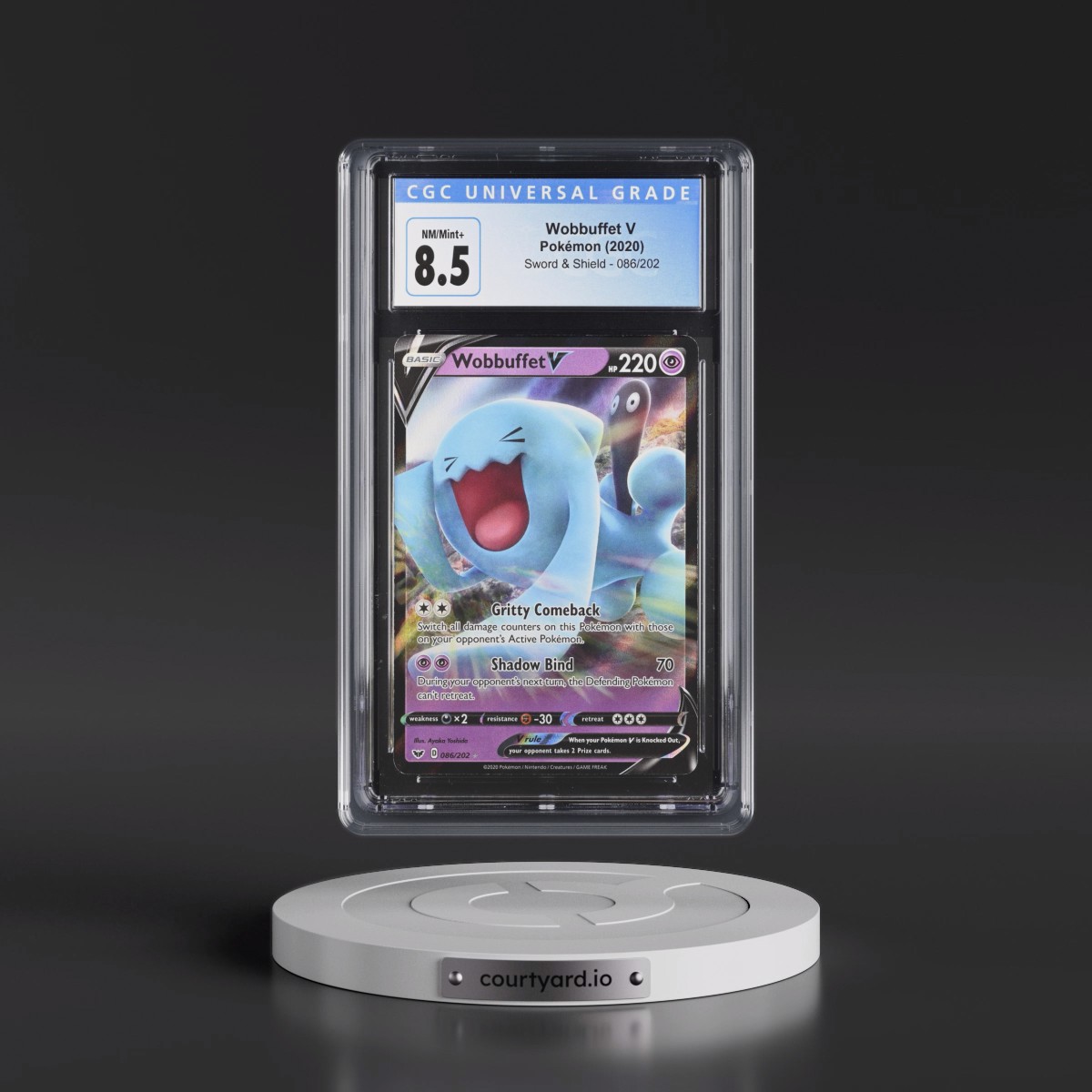 2020 Sword & Shield #086/202 Wobbuffet V - Holo (CGC 8.5 NM-MT+)