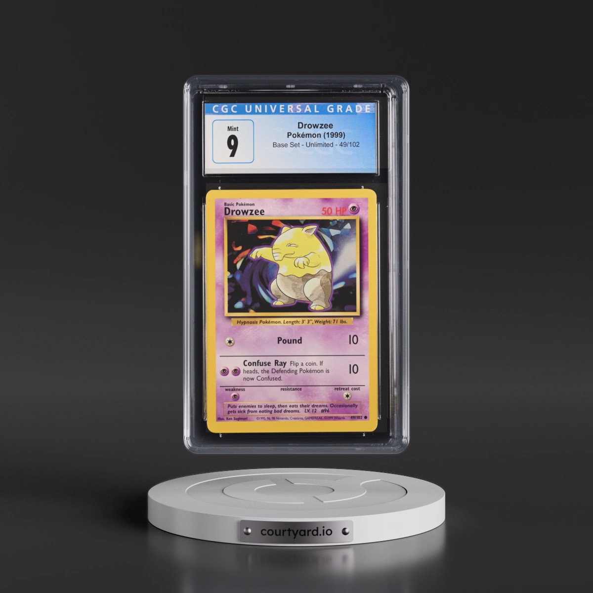 1999 Base Set #49/102 Drowzee (CGC 9 MINT)