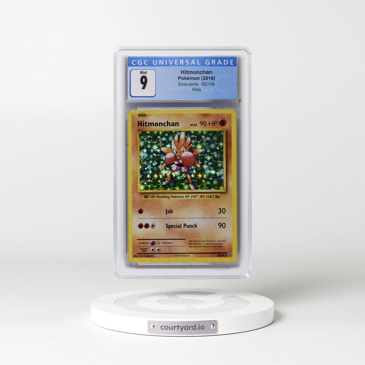 2016 Evolutions Hitmonchan - Holo #62/108 CGC 9