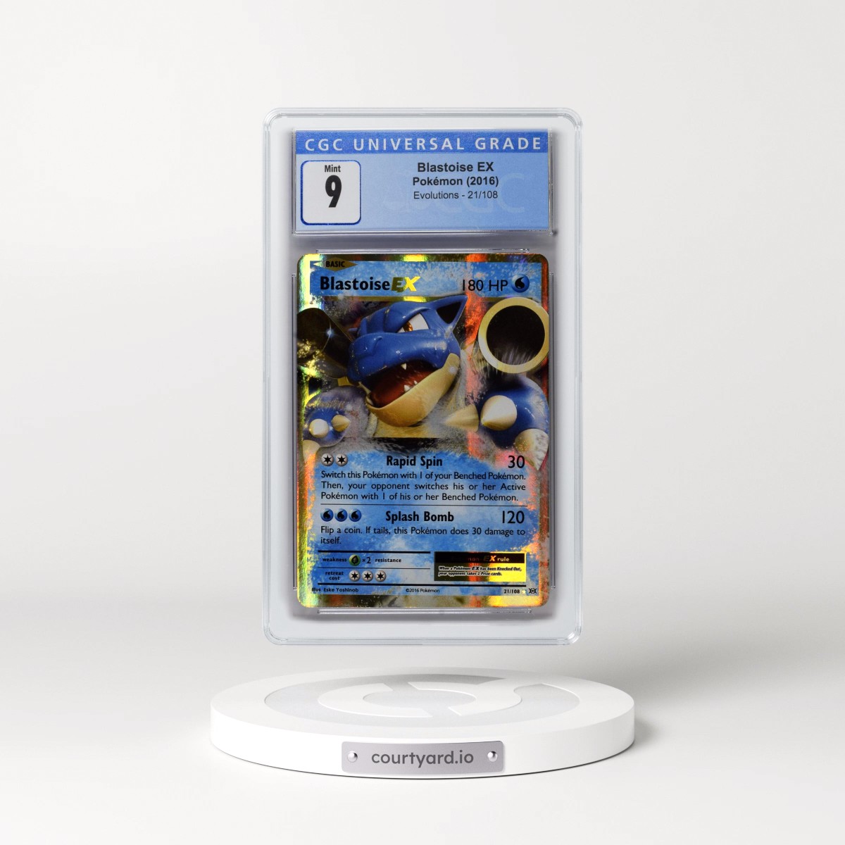 2016 Evolutions Blastoise EX - Holo #21/108 CGC 9