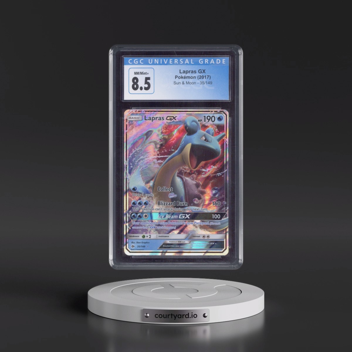 2017 Sun & Moon #35/149 Lapras GX - Holo (CGC 8.5 NM-MT+)