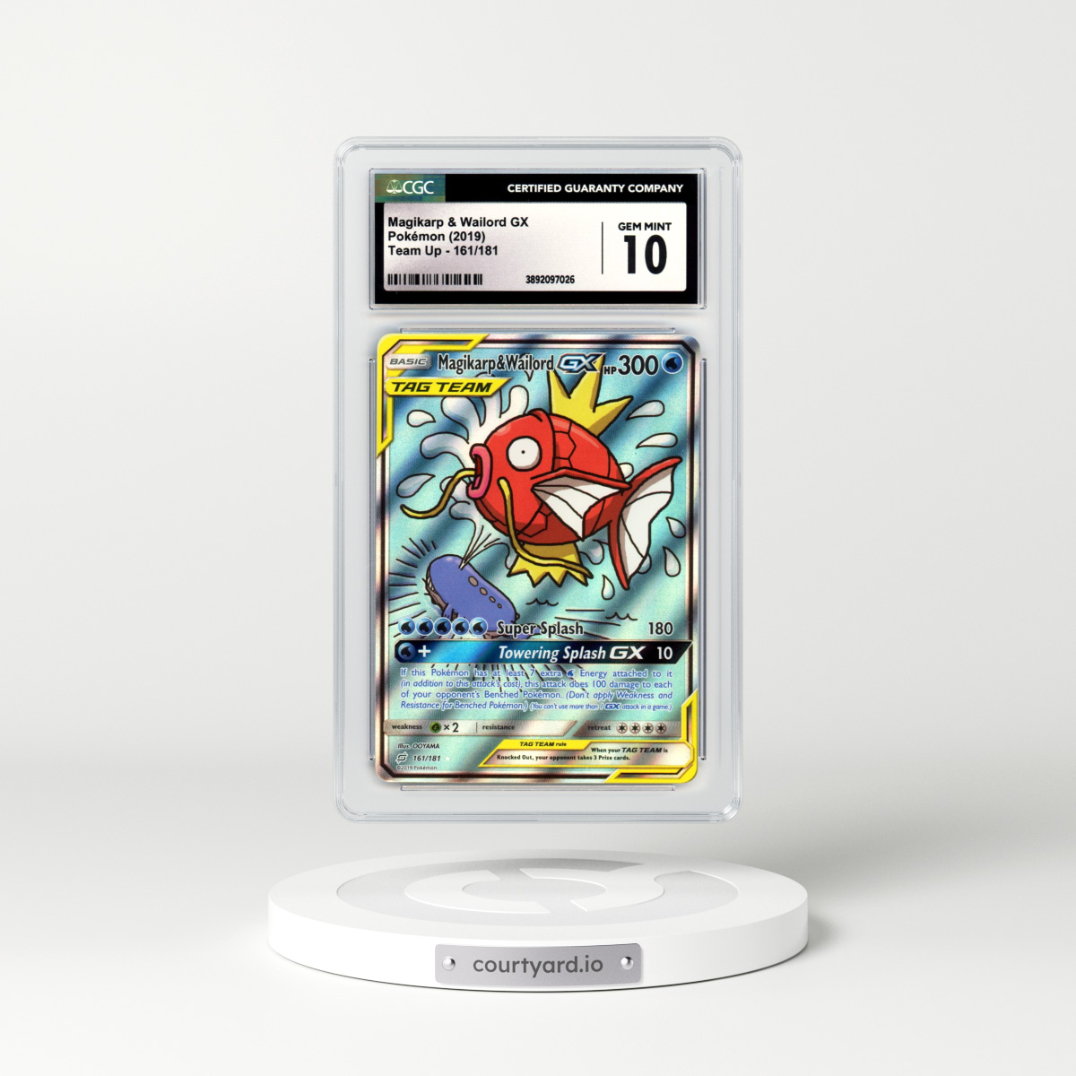 2019 Team Up #161 Magikarp & Wailord GX - Full Art Holo (CGC 10 GEM MINT)